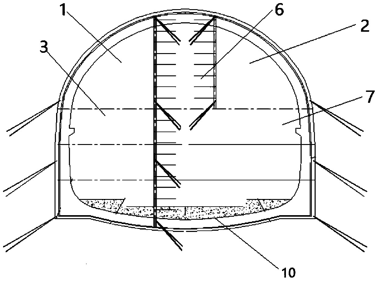 A method for dismantling tall and large cores in extra-large cross-section underground tunnels