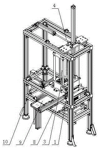 Automatic production device for duct type vertical collecting box of detonator