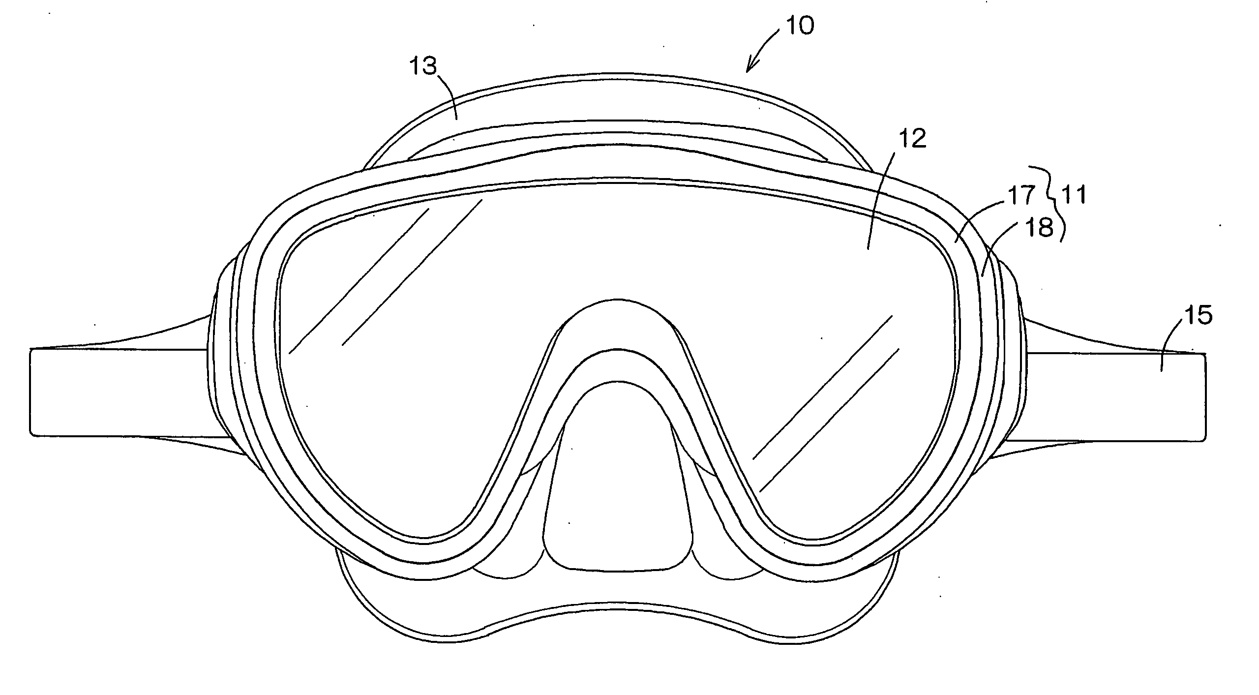 Face mask for diving