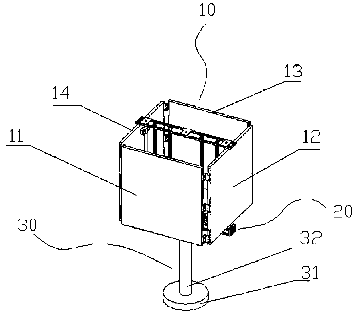 Automatically folded four-screen LED display screen