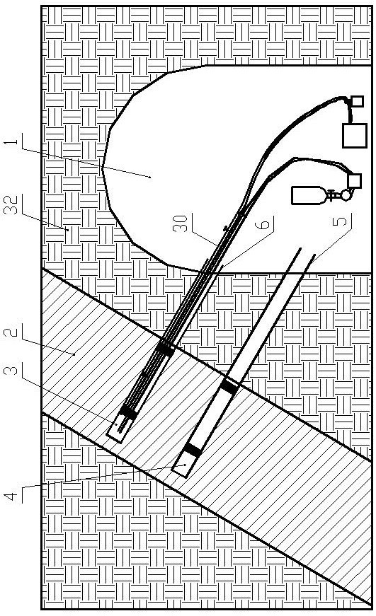 Crossing hole, heat injection and hydraulic flushing synergistic extraction-promoting enhancing method