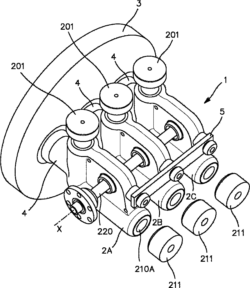 Electric switching apparatus provided with two switches, such as a busbar sectionalising switch and an earthing switch, and including a driving means common to the mobile contacts of the switches