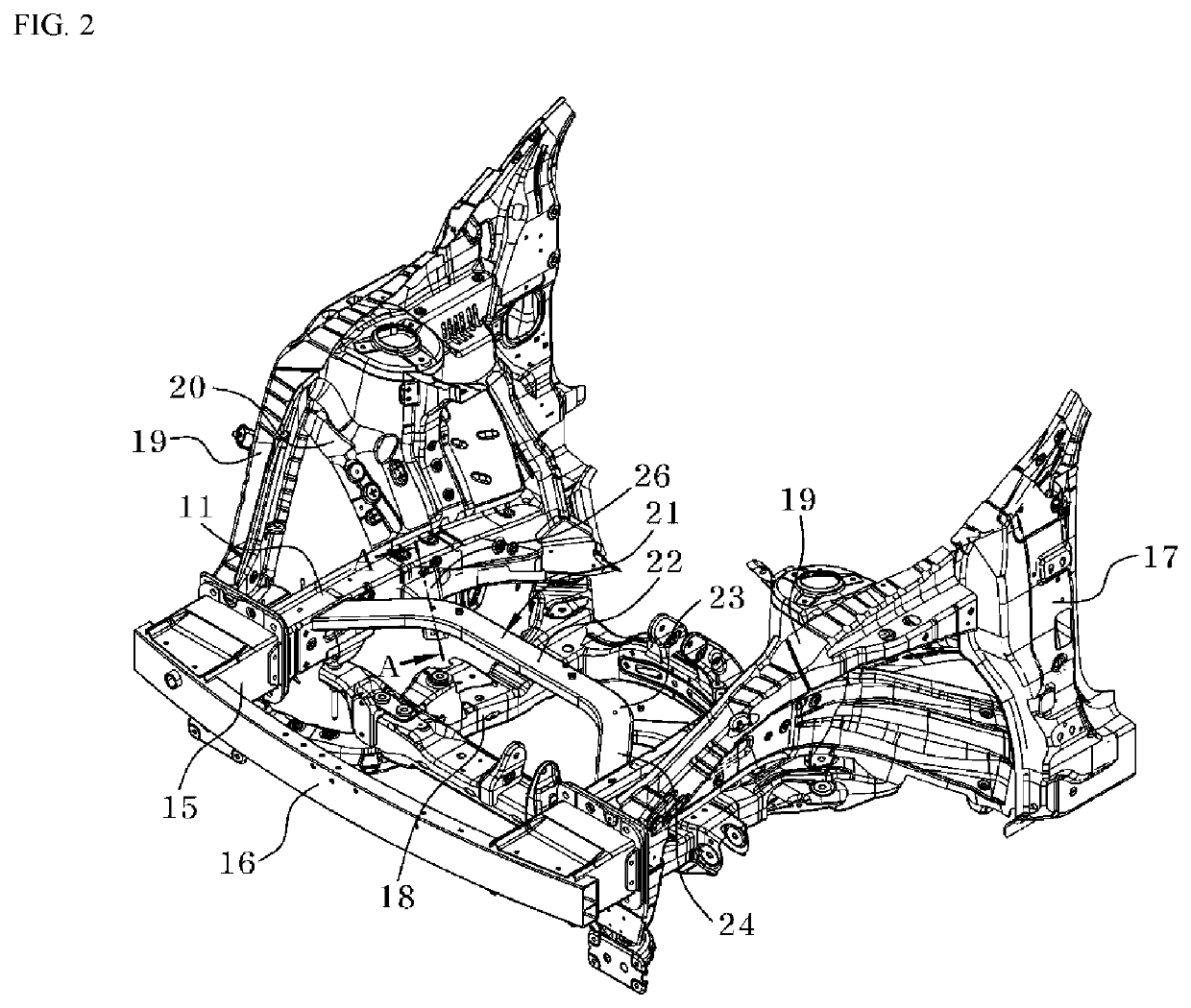 Front vehicle body reinforcing structure