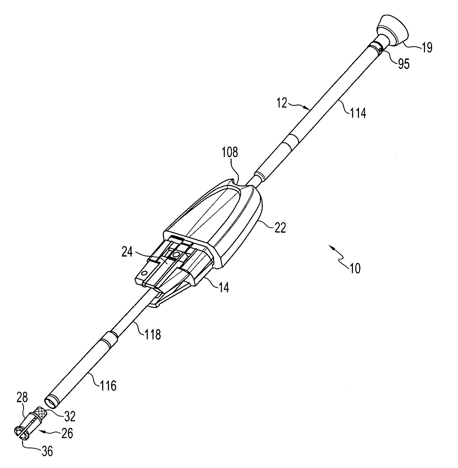 Clipped contact whip and flex antenna assembly for a device