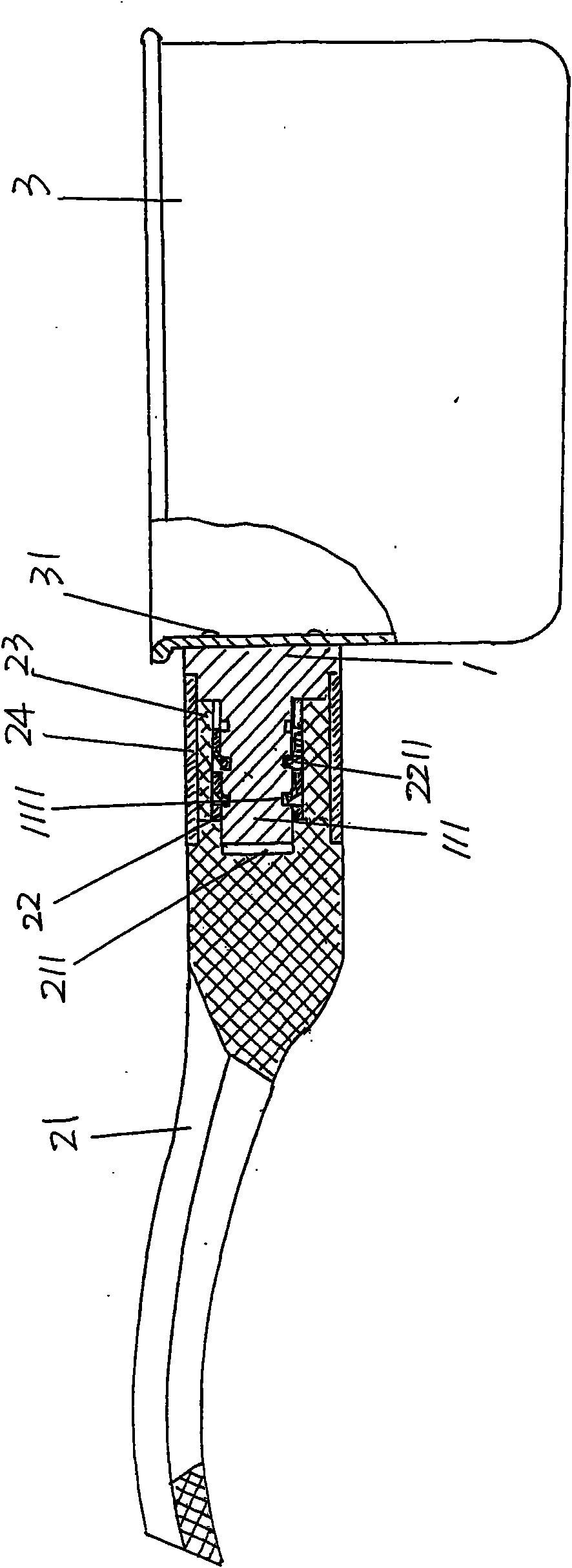 Embedded fixed type lifting handle structure of pot