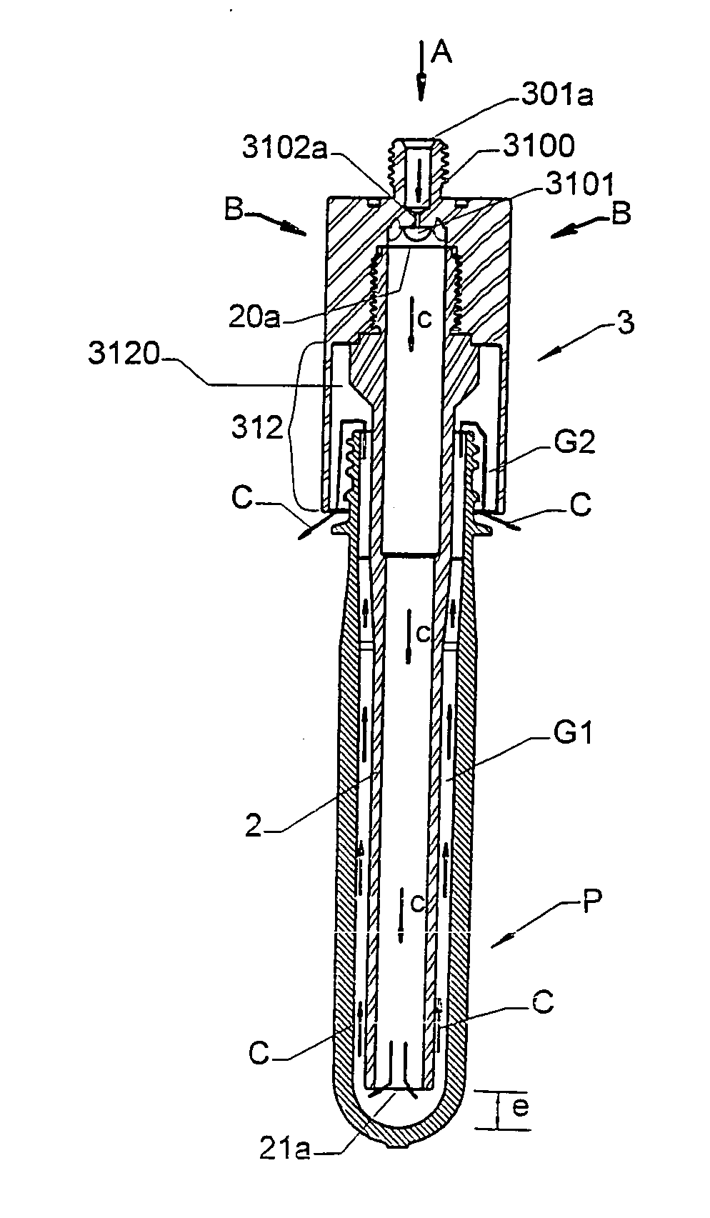 Cooling Assembly Comprising Several Cooling Pins For Cooling Hollow Moulded Plastic Pieces By Means Of A Cooling Fluid Flow Boosted By Venturi Effect