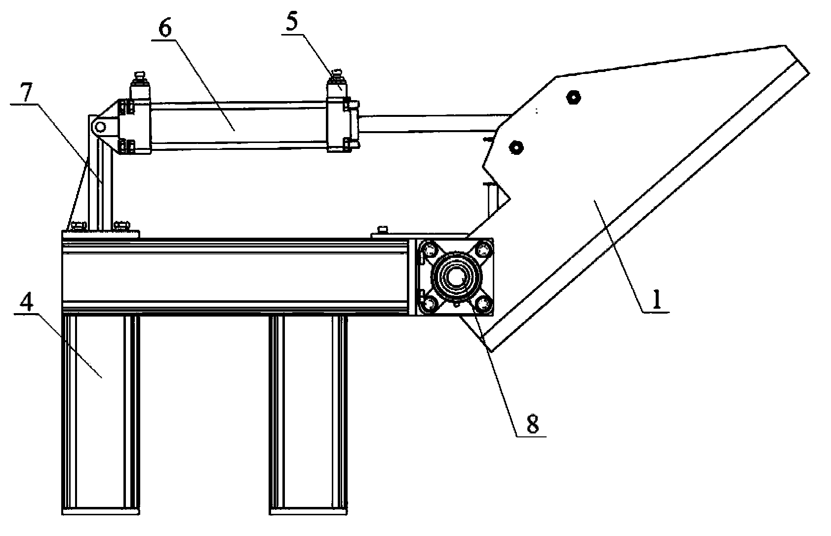 Material bag pouring structure of belt conveyor