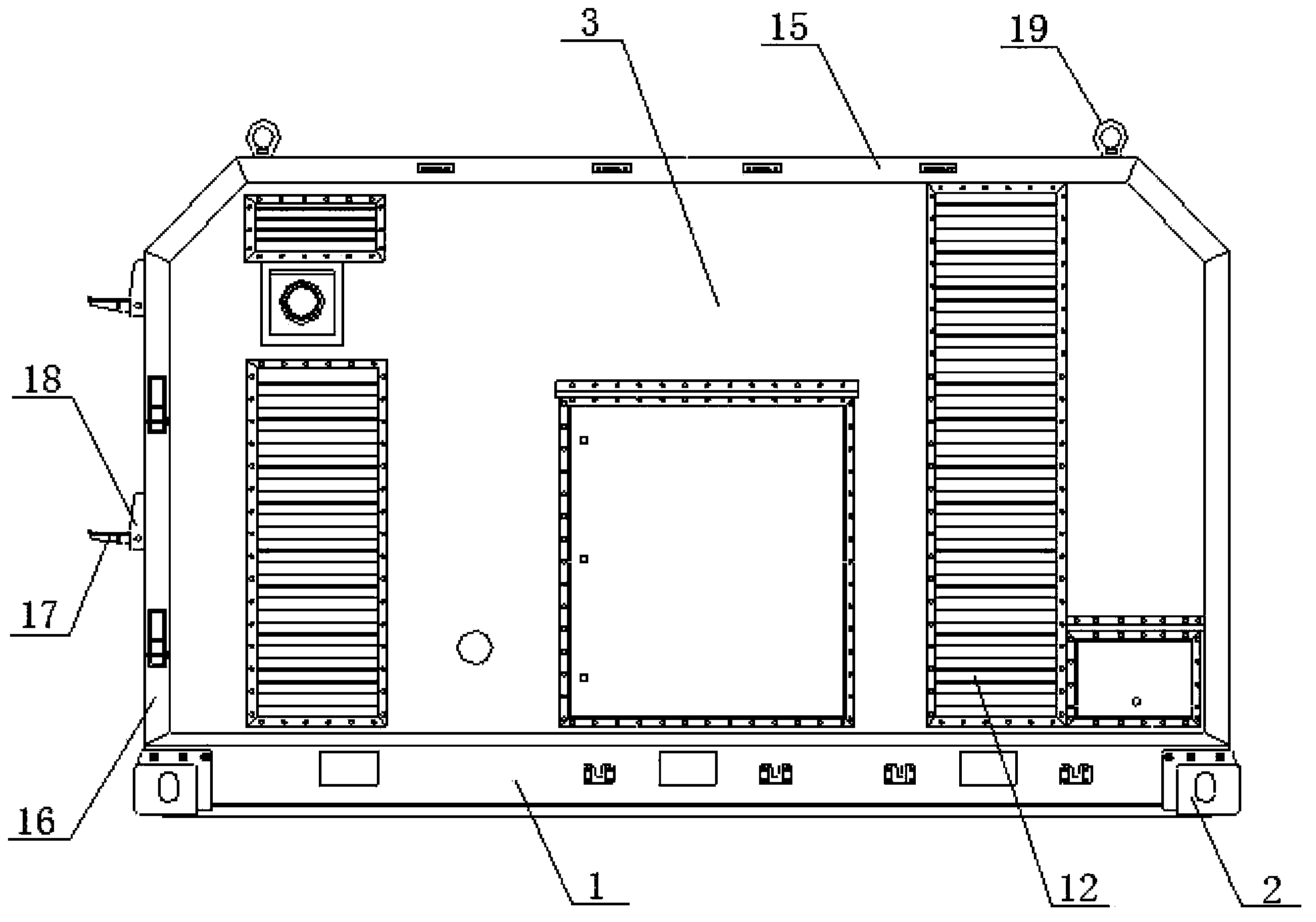 Square cabin and generator set using square cabin