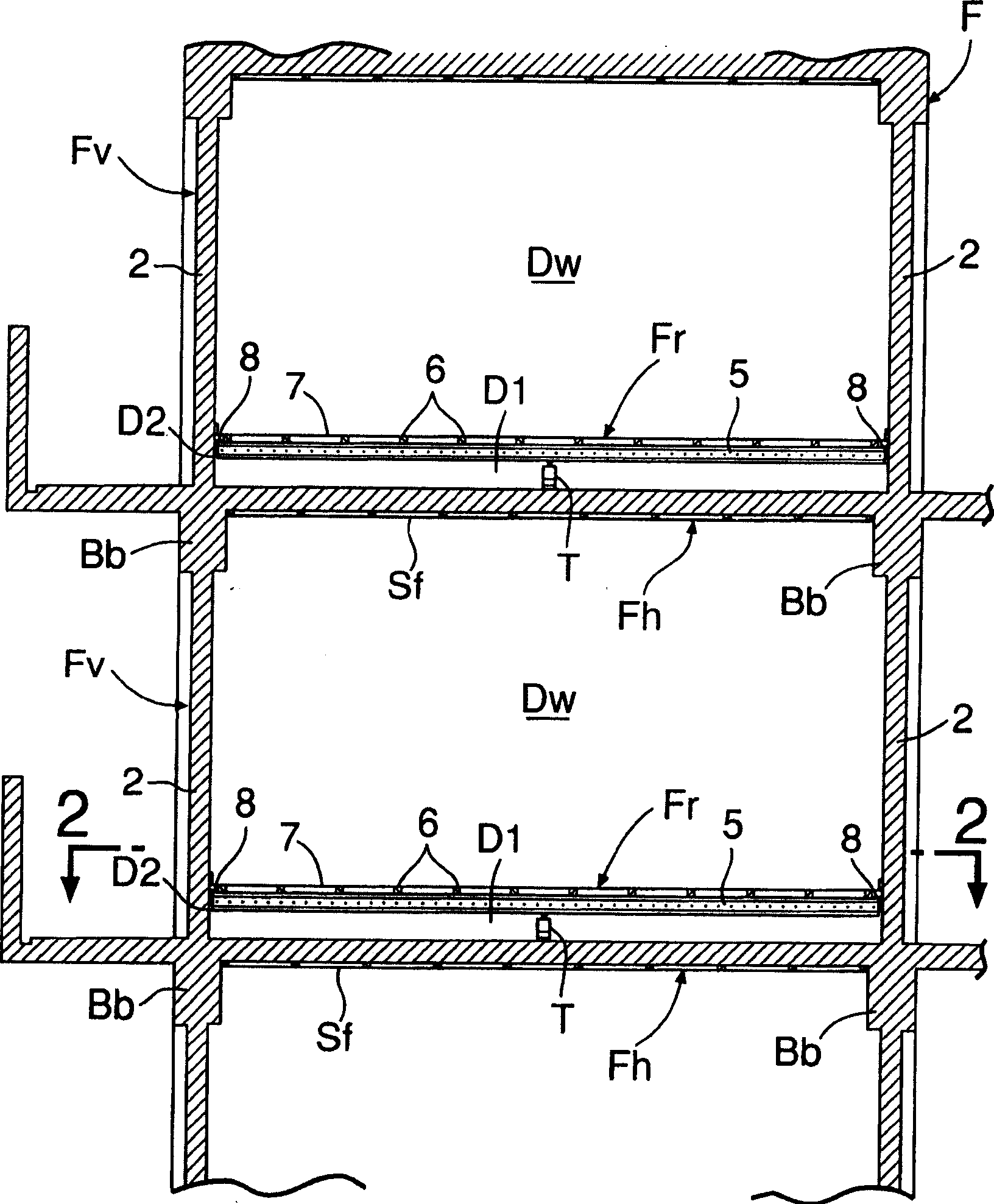 Floor-supporting structure of building