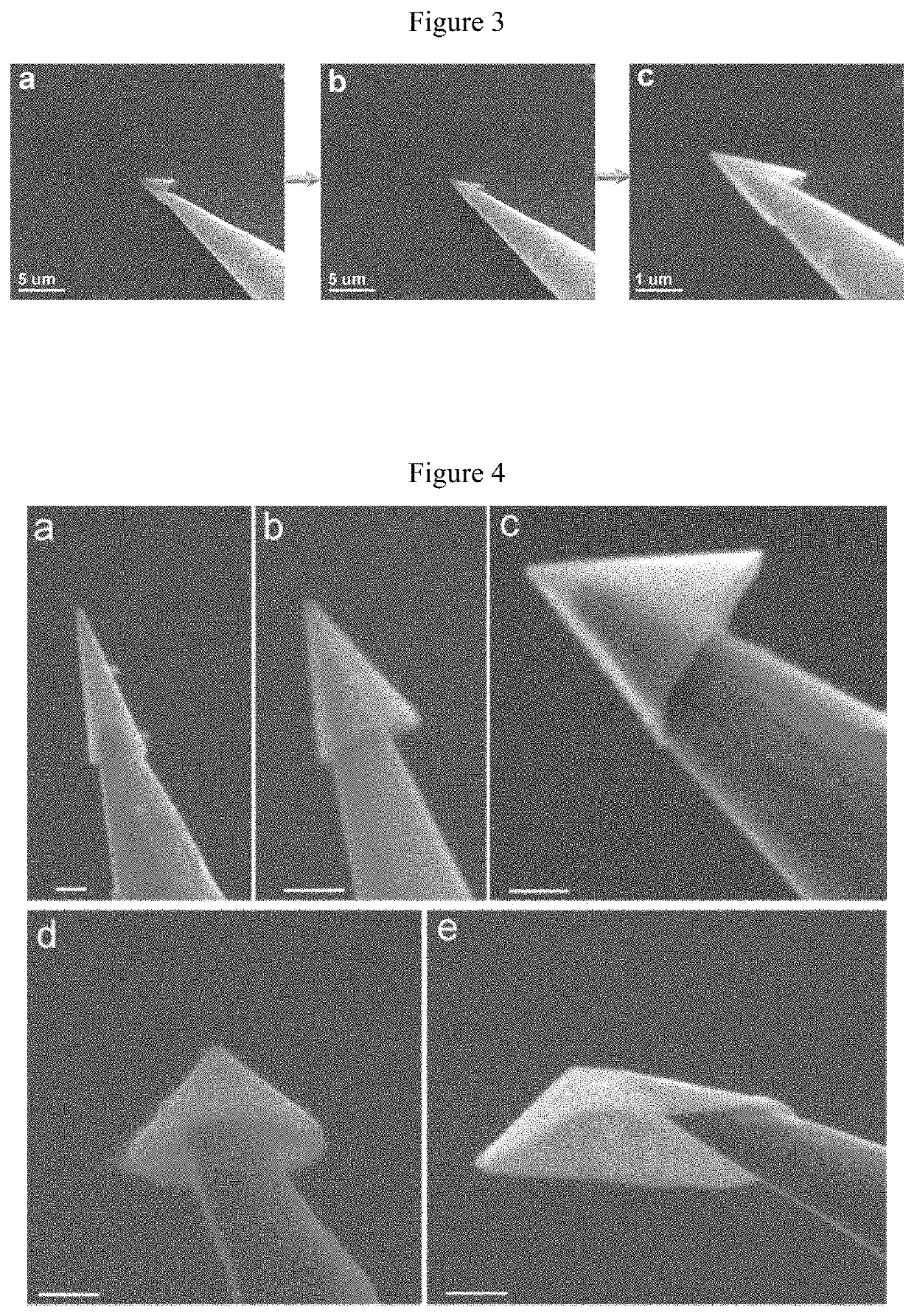 Conical nano-carbon material functionalized needle tip and preparation method therefor