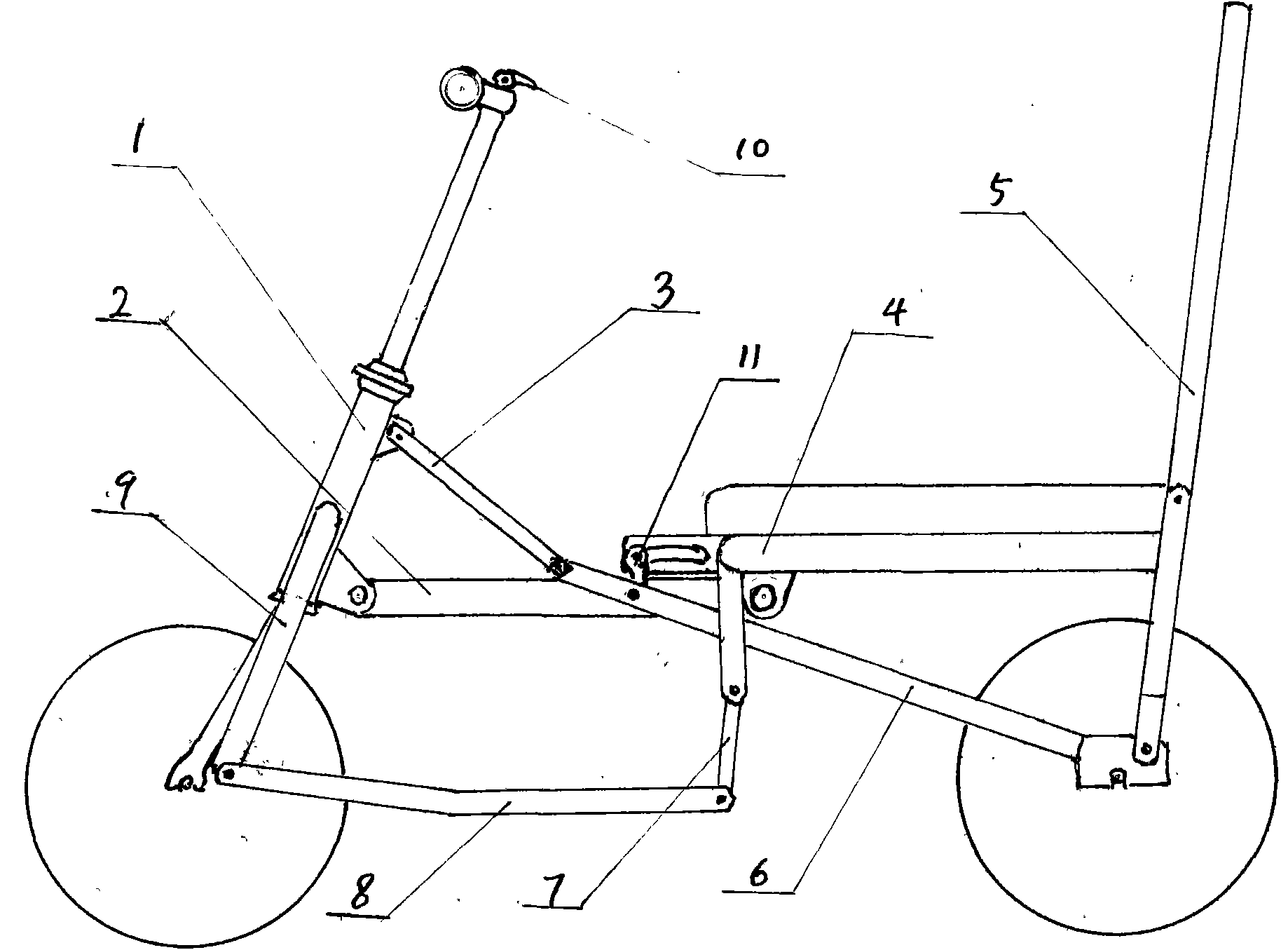 Folding tricycle