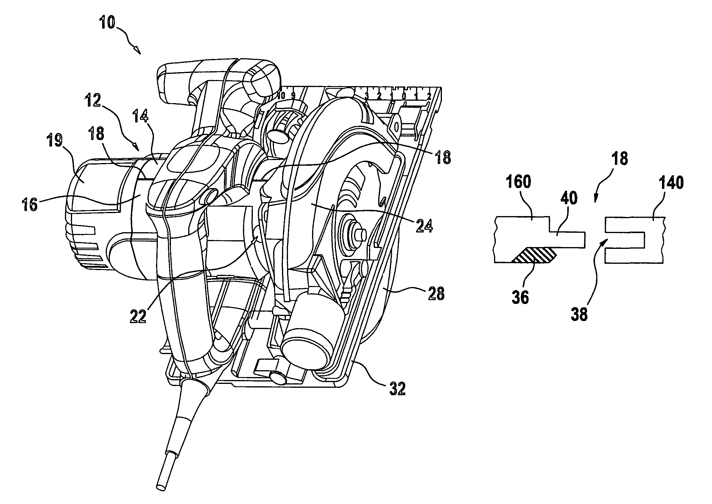 Sealing element for housing of a hand power tool