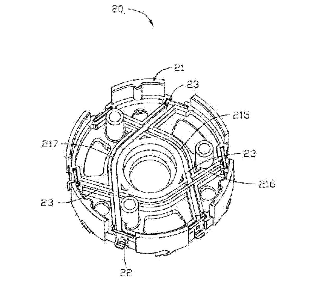Endcap assembly for an electric motor and stator comprising same