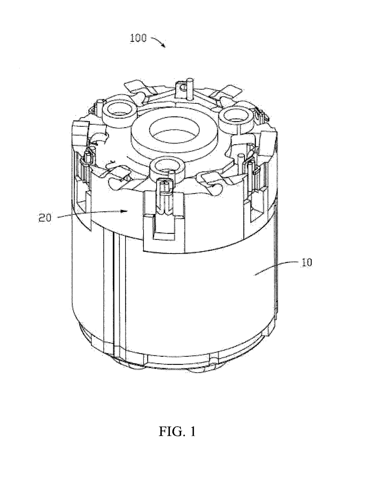 Endcap assembly for an electric motor and stator comprising same