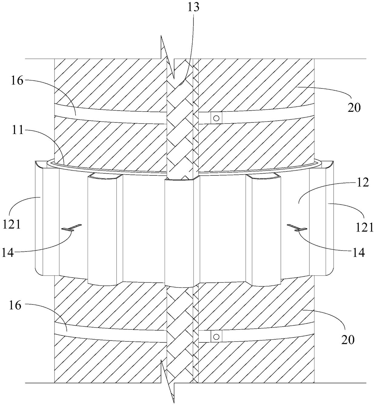 Reinforcement system and patchwork fasteners for cylindrical wood formwork