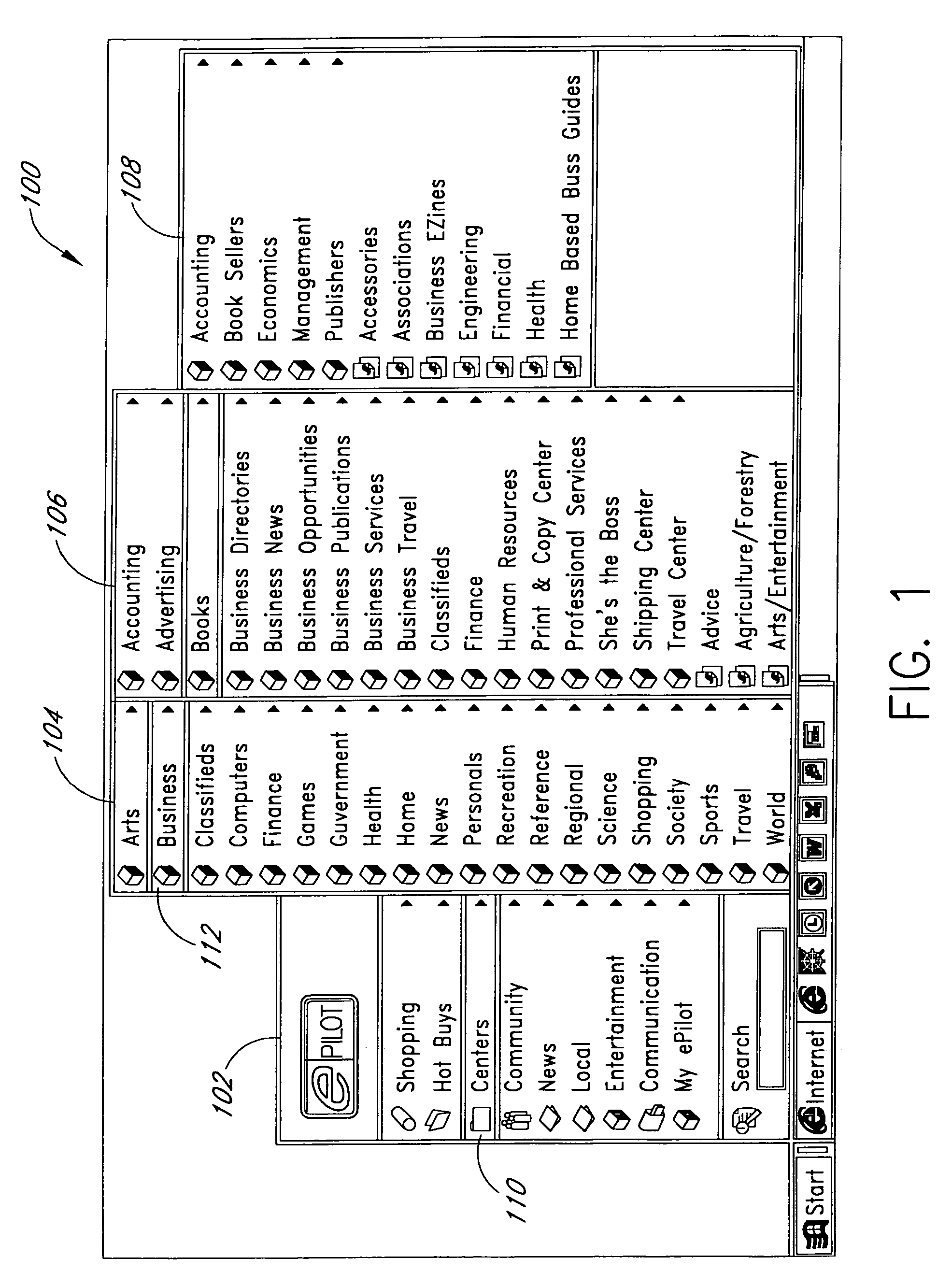 System and method for generating a search query using a category menu