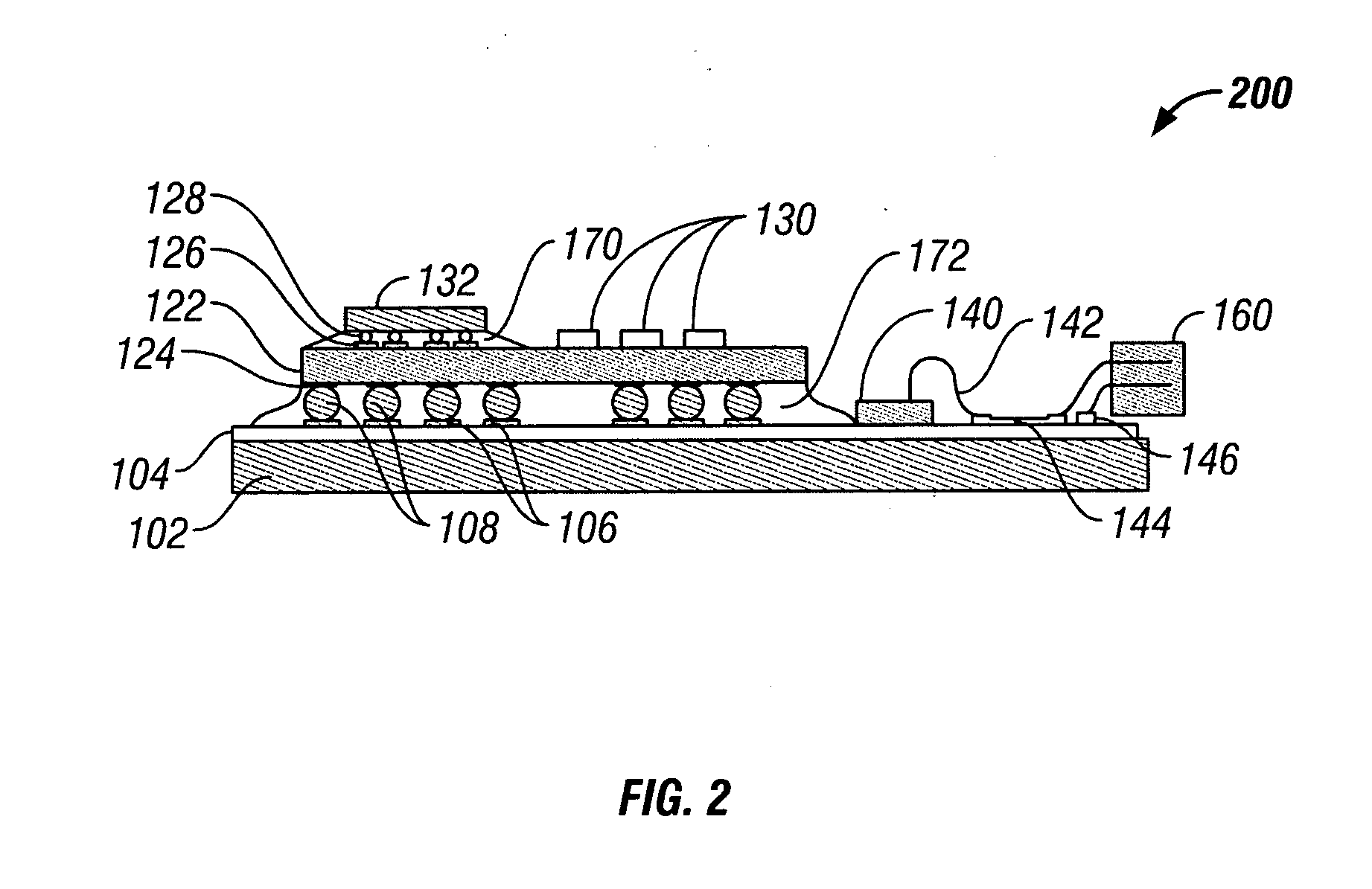 Electronic assembly including multiple substrates
