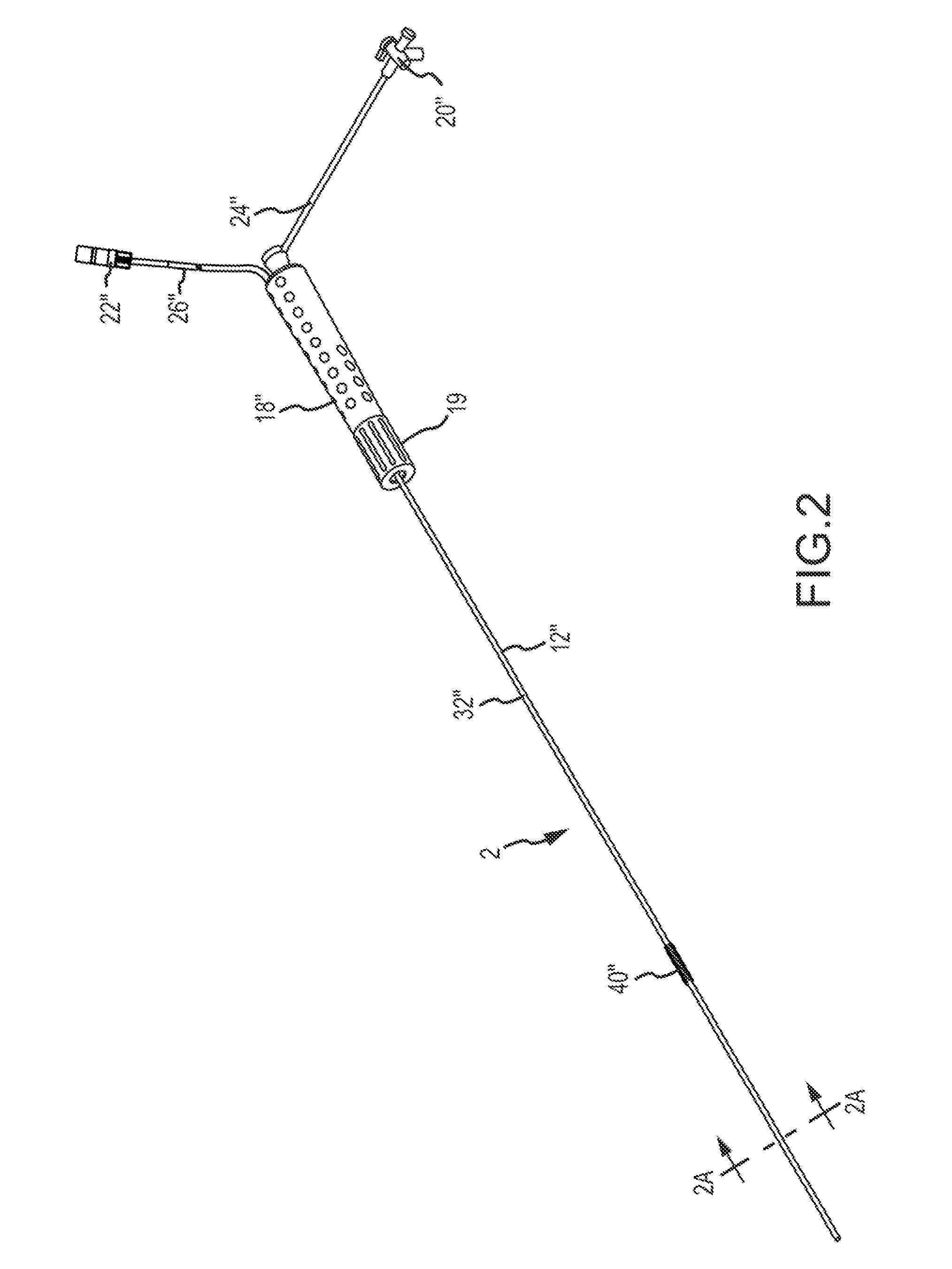 Electrode catheter device with indifferent electrode for direct current tissue therapies