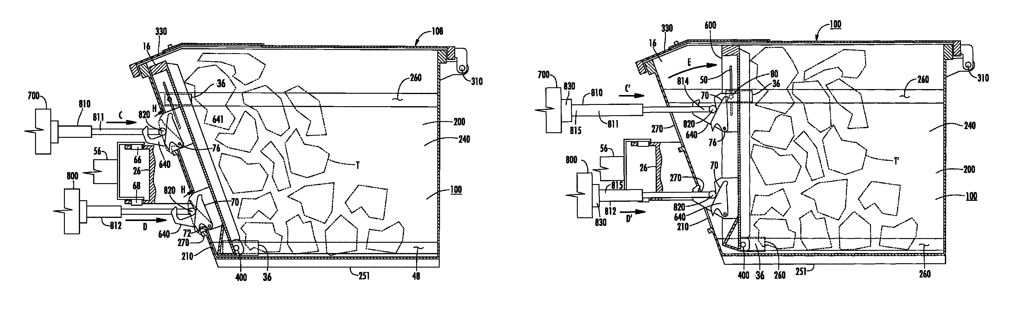Trash receptacle for collecting and compacting waste and related method of use