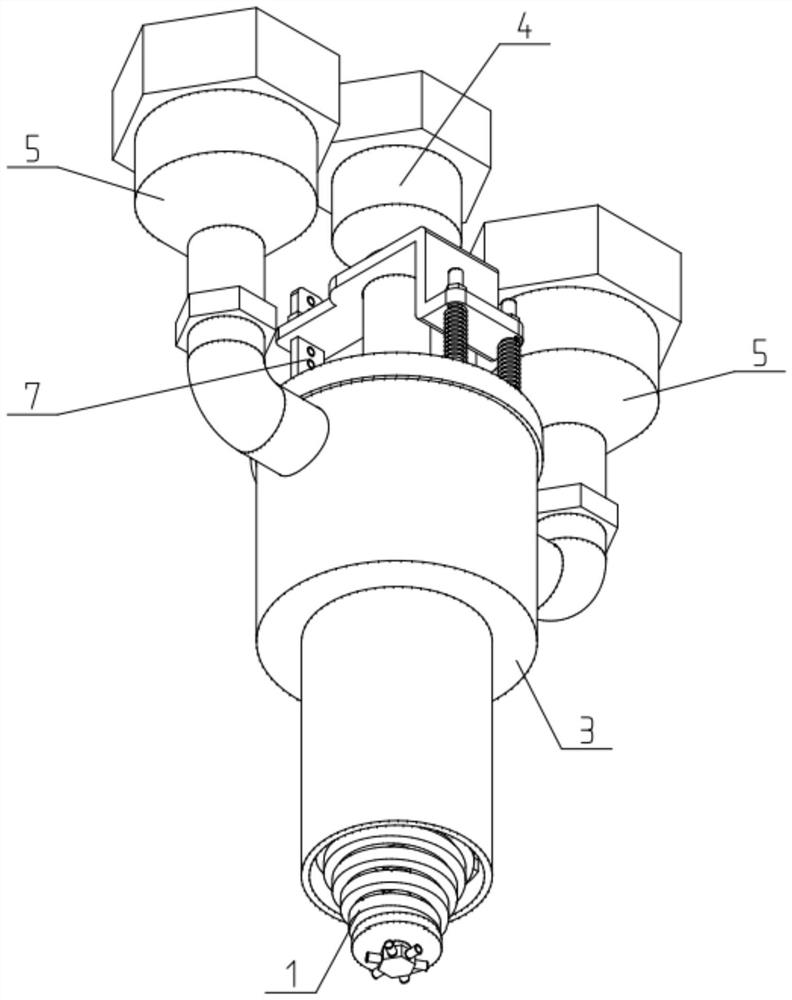 Solid conical spiral nozzle in spray tower