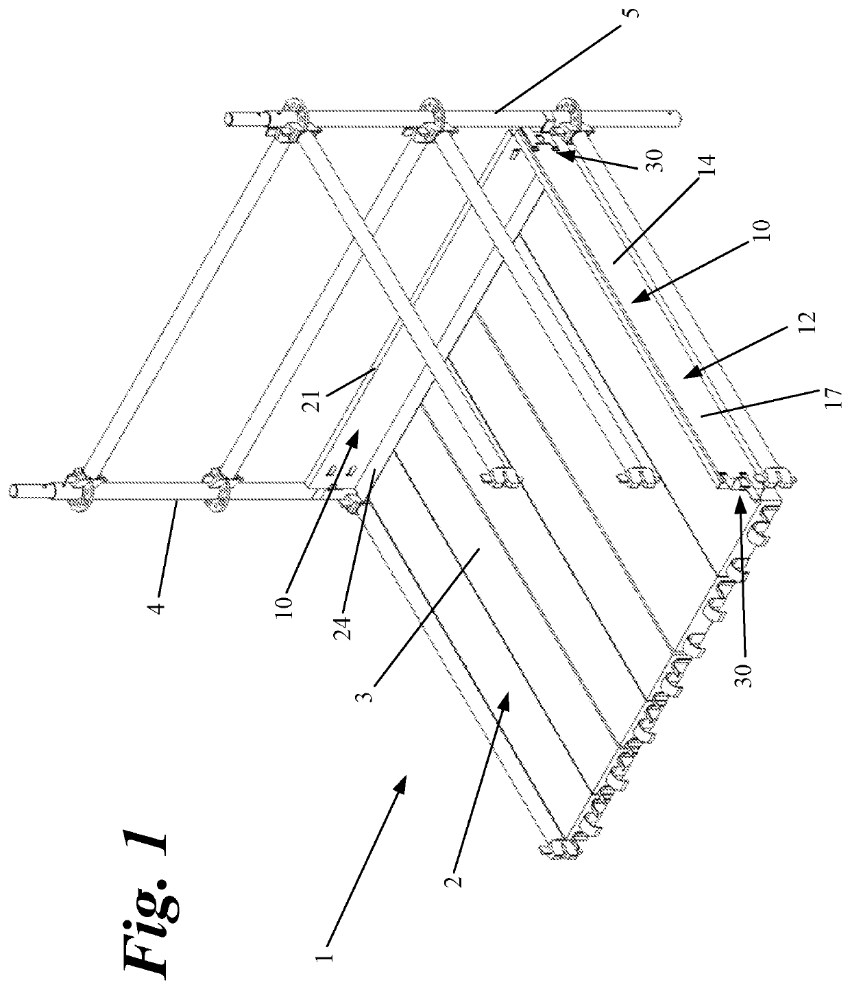 Toe board for scaffolding