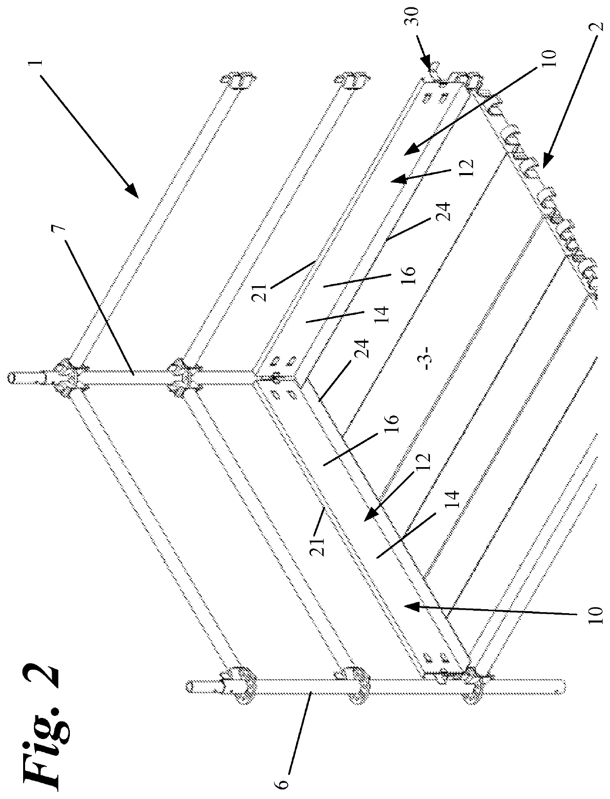 Toe board for scaffolding