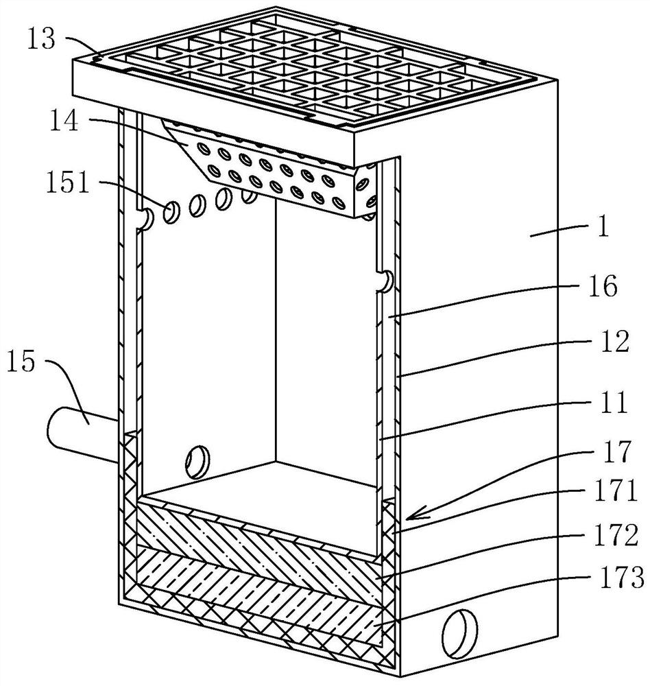 A sponge city seepage structure and sponge city water circulation system