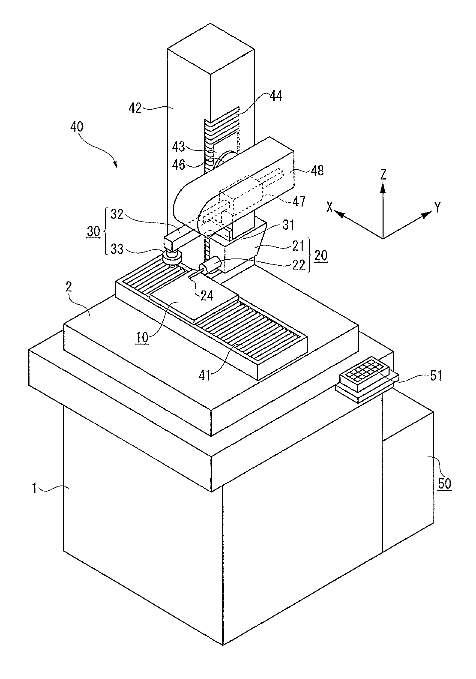 Offset amount calibrating method and surface texture measuring machine