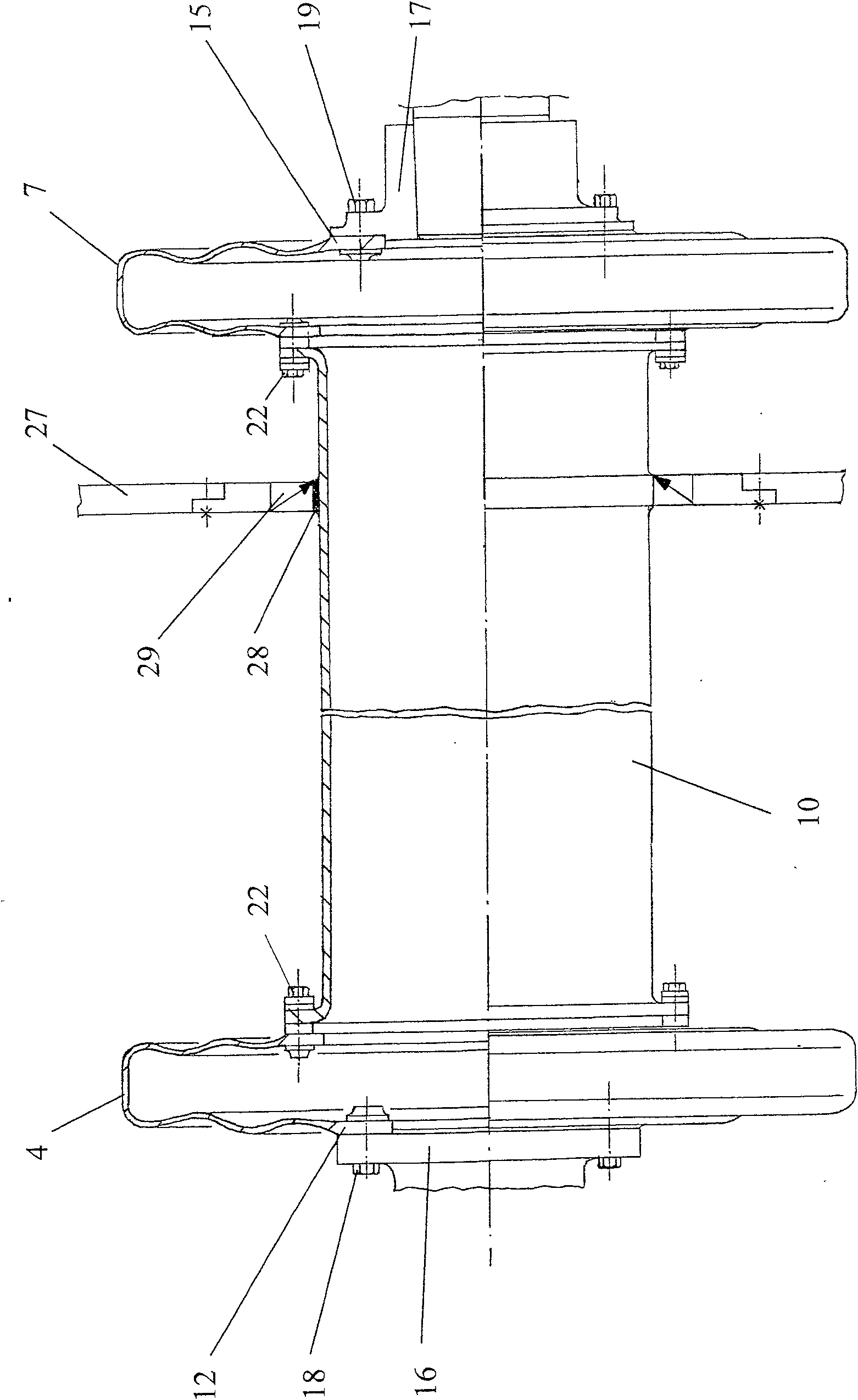 Membrane compensating coupling and hole anchor connection