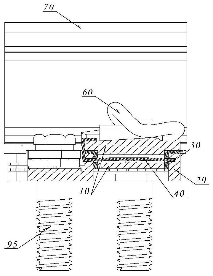 Double-layer rail vibration reduction fastener with blocking shoulder