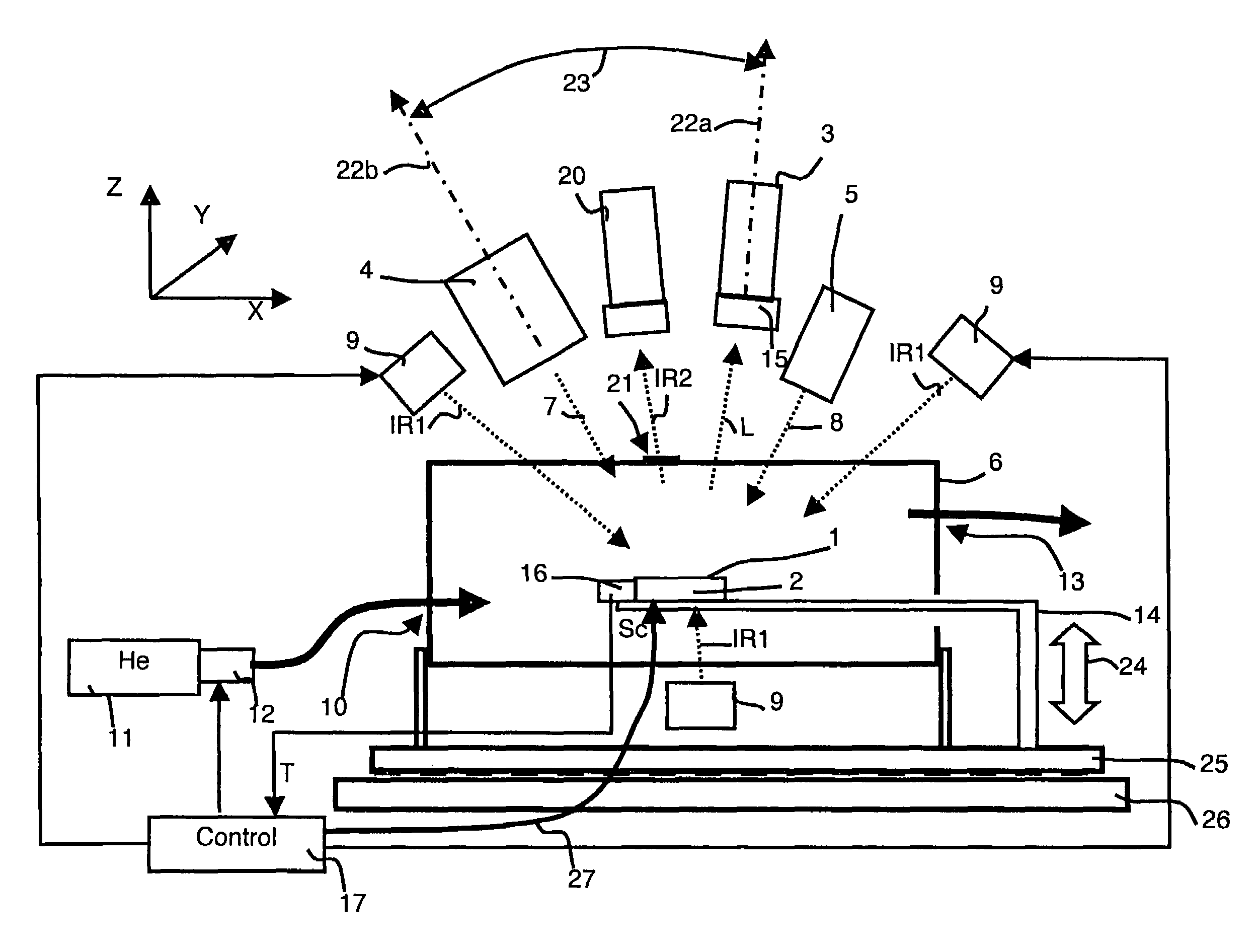 Surface strain measuring device