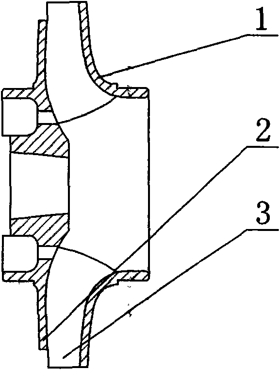 Impeller of externally mixed type self-priming pump
