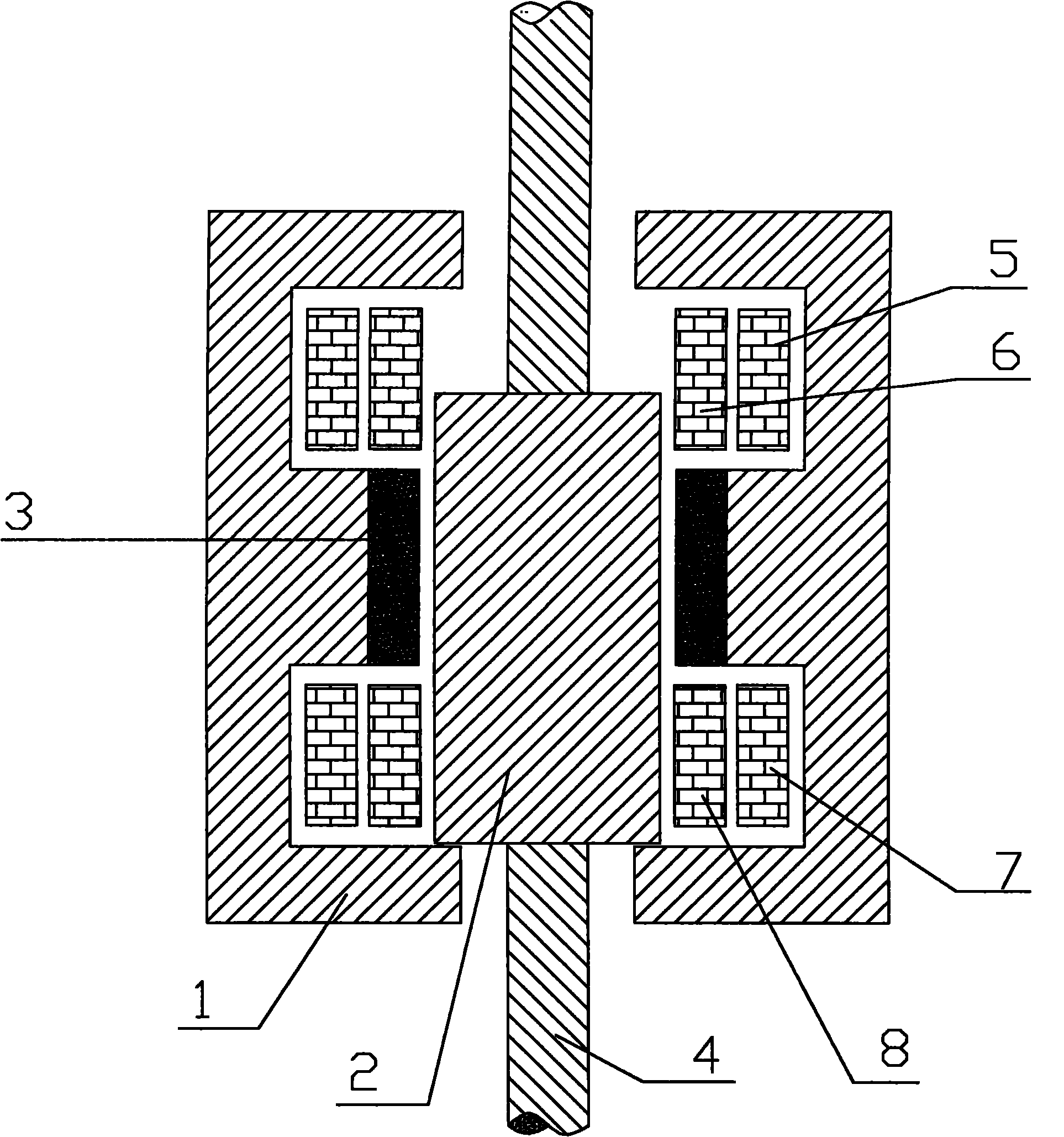 Bistable permanent-magnet operating mechanism dispersedly exciting on two sides of brake opening and closing working air gaps