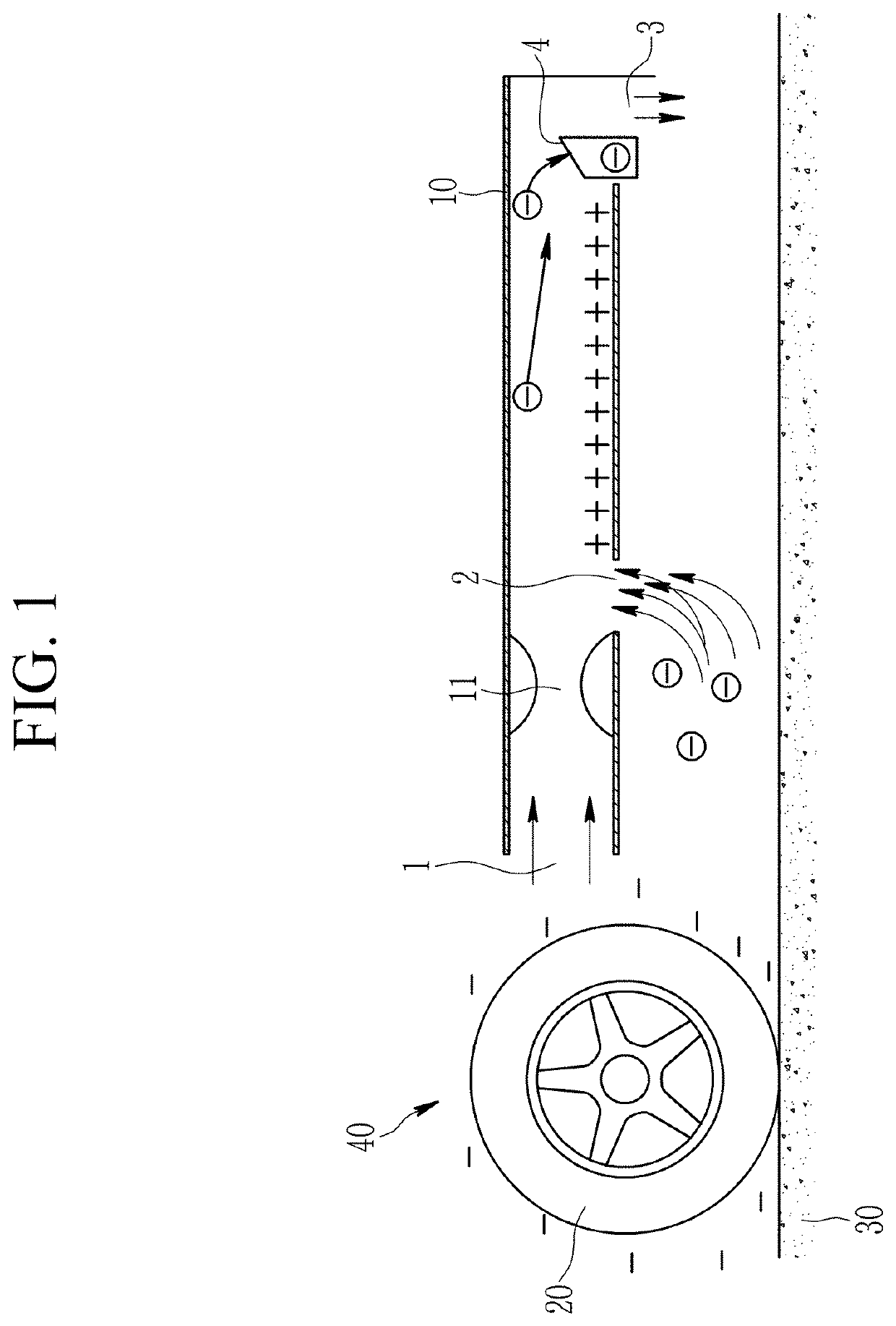 Non-exhaust fine dust collecting device using triboelectricity