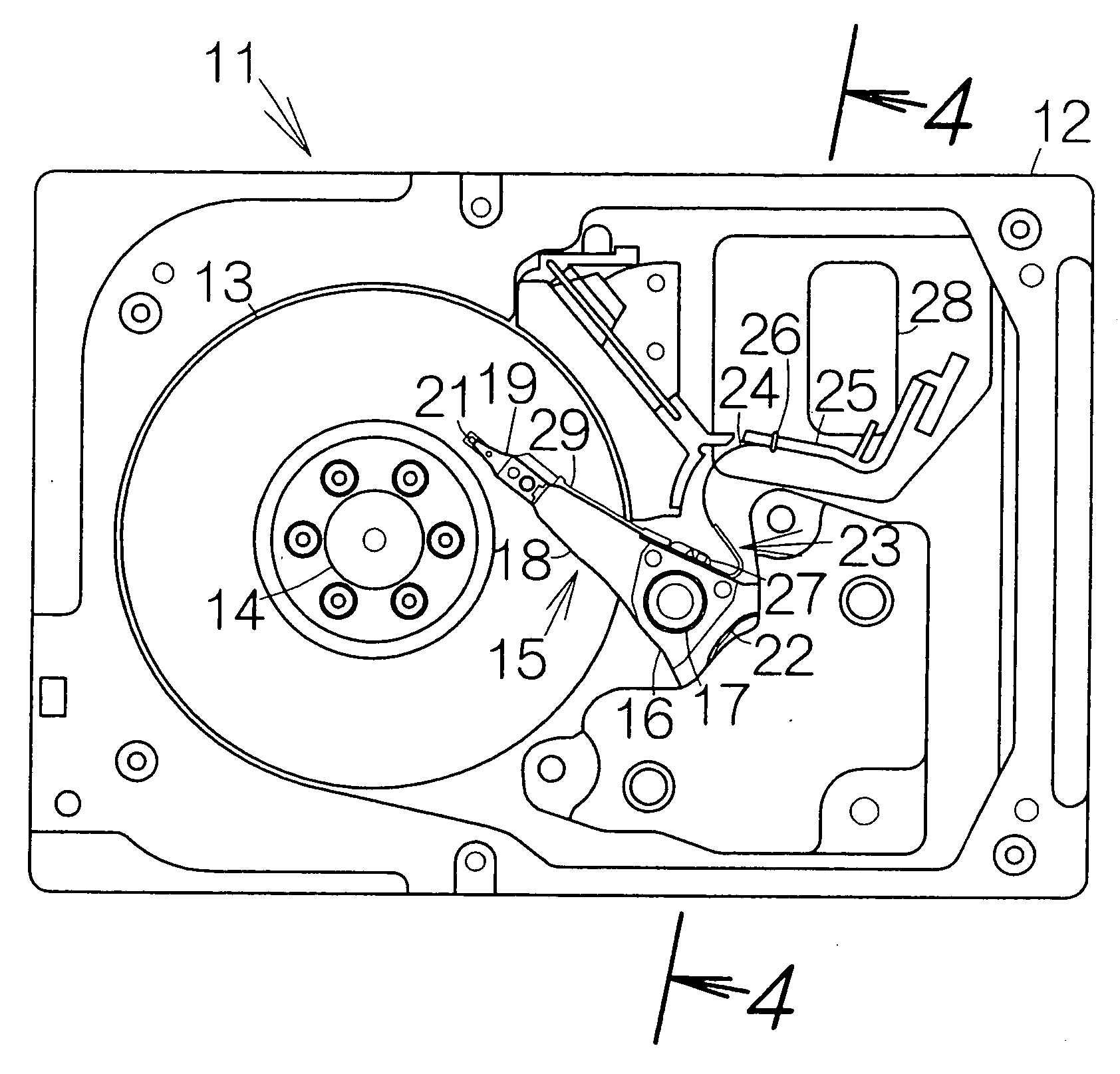 Recording disk drive capable of suppressing vibration of flexible printed circuit board