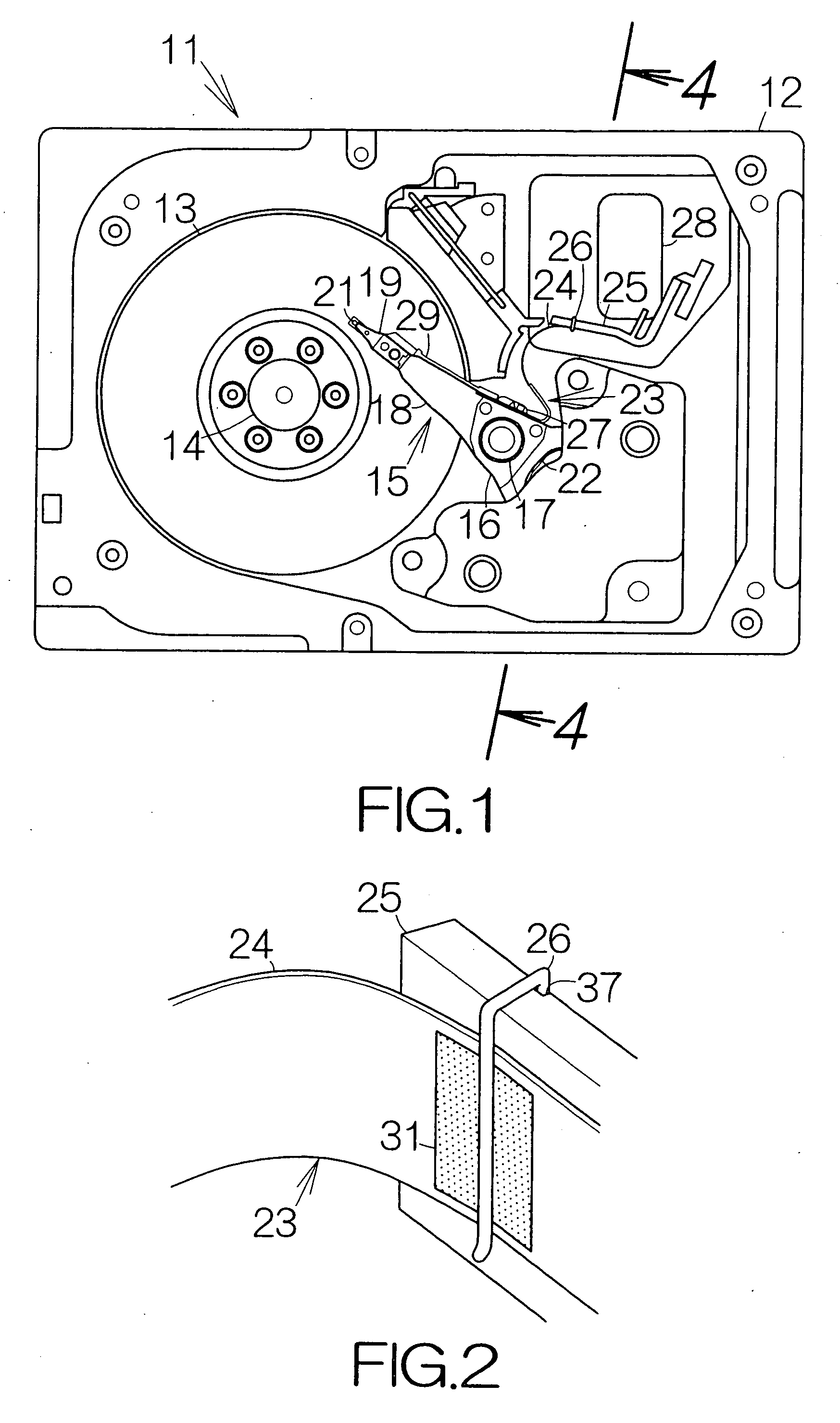 Recording disk drive capable of suppressing vibration of flexible printed circuit board