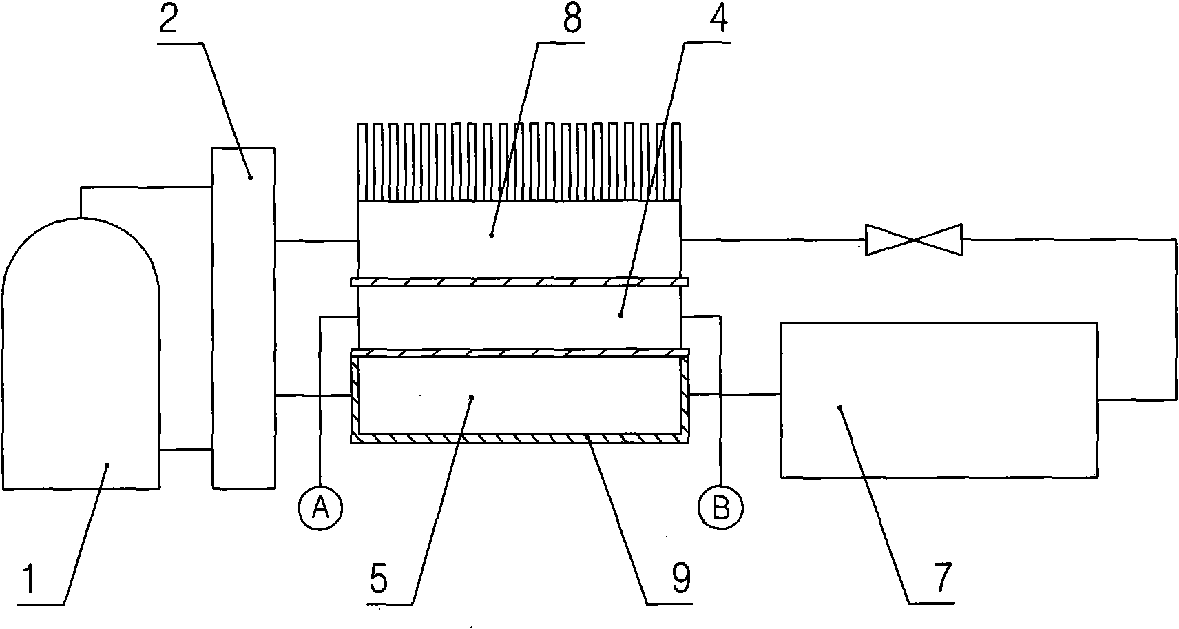 Generating device based on absolute temperature difference of evaporator and condenser in air conditioner and refrigerator
