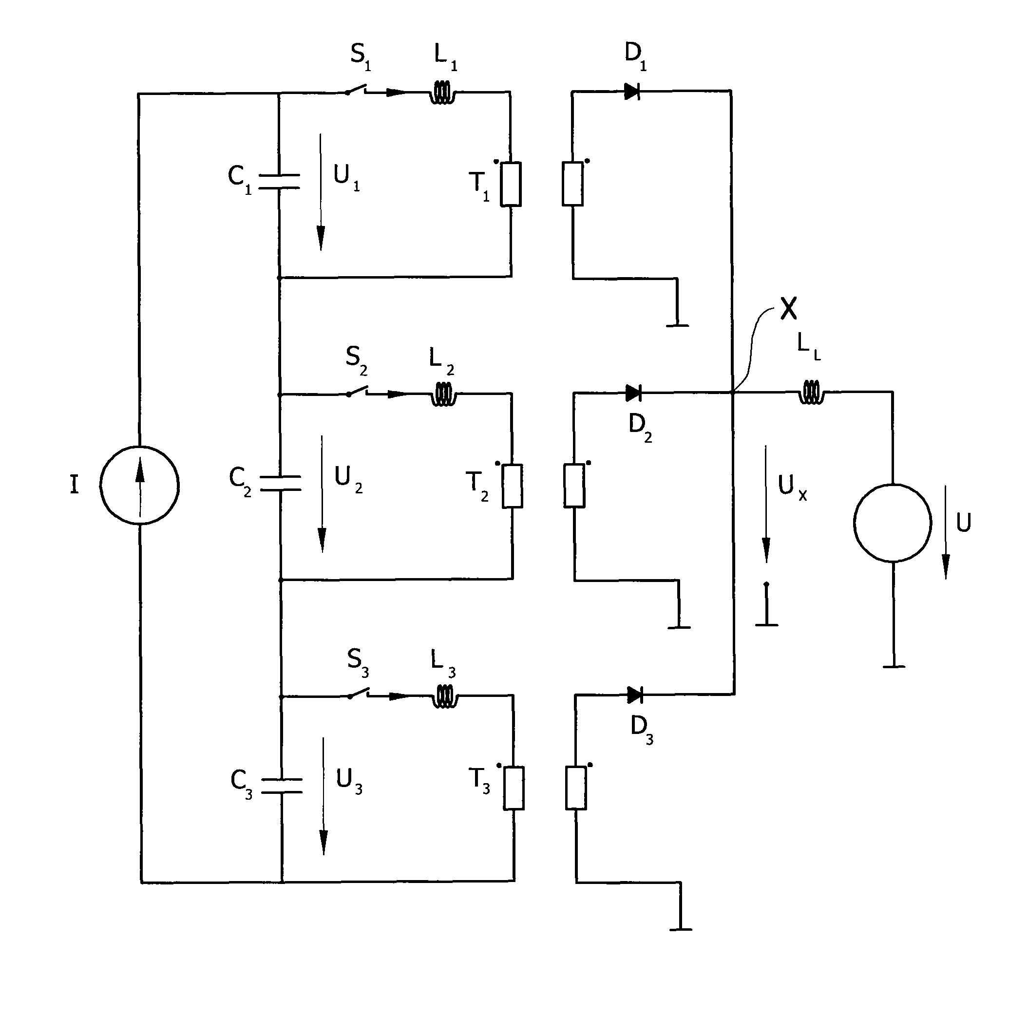 Multiphase soft-switched DC-DC converter