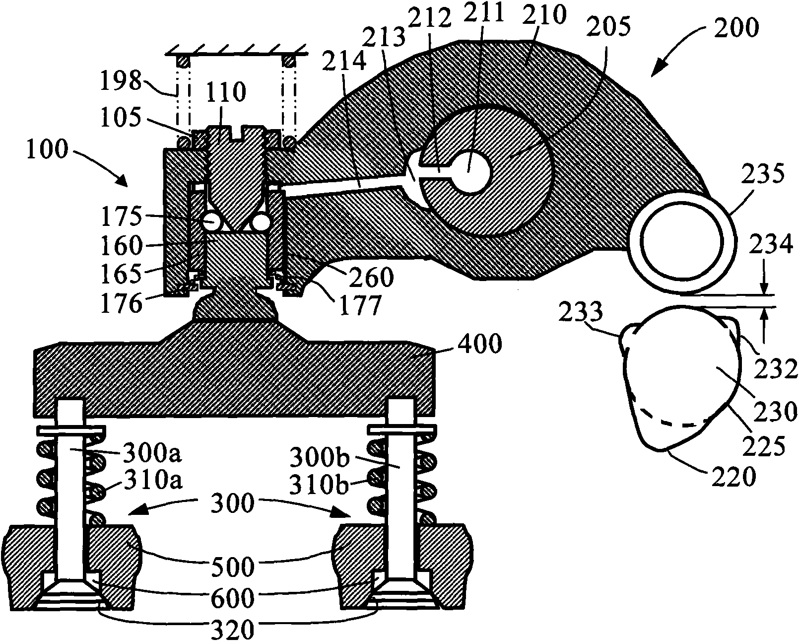 Integrated engine braking device with mechanical chaining and method for changing movement of engine air valve