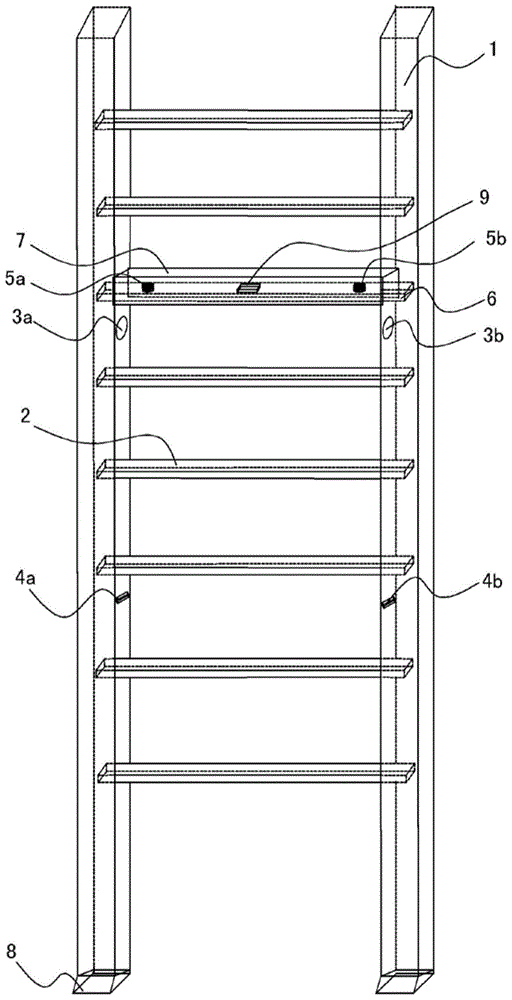 A warning safety ladder and its installation method