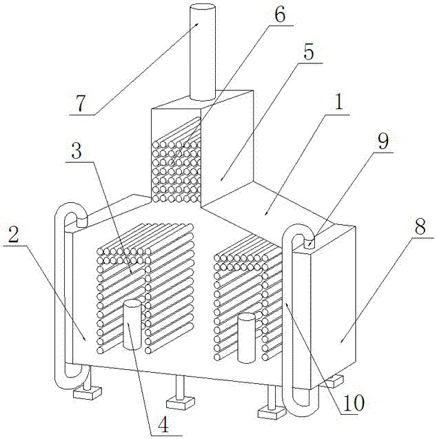 Tube heating furnace for producing crude oil