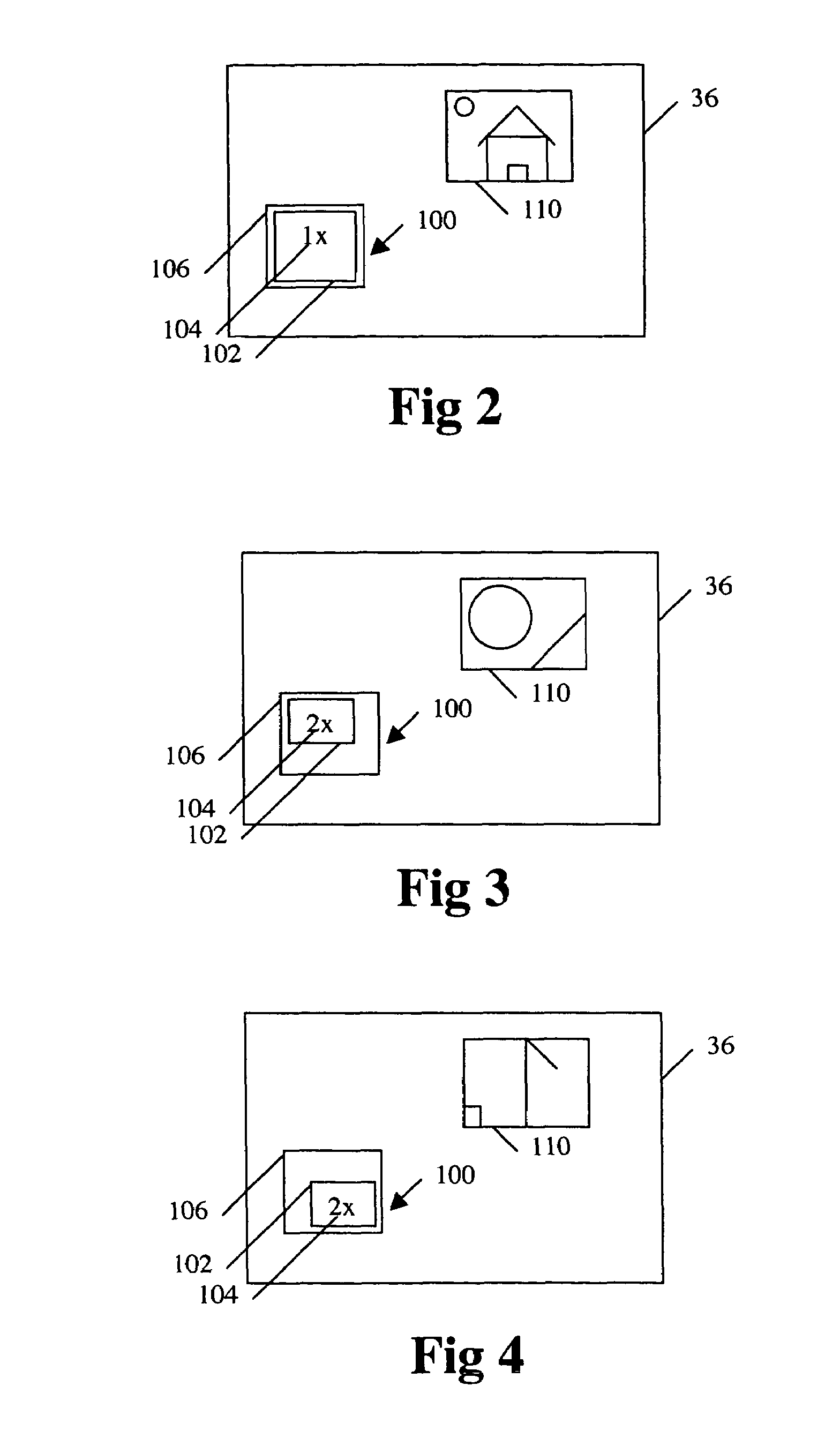 Graphical user interface including zoom control box representing image and magnification of displayed image