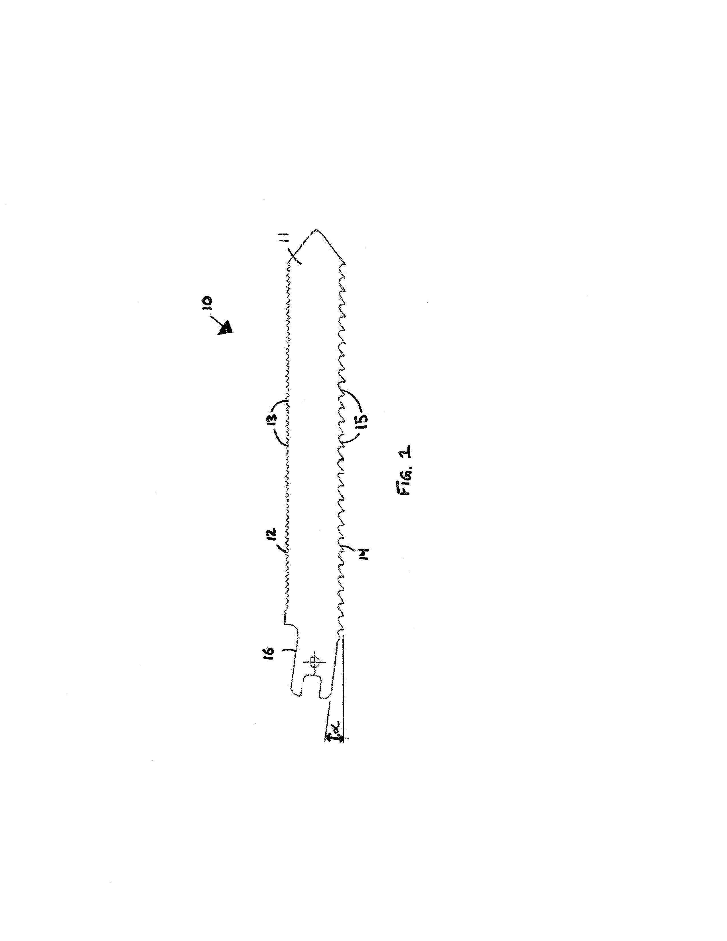 Double-Sided Reciprocating Saw Blade and Related Method