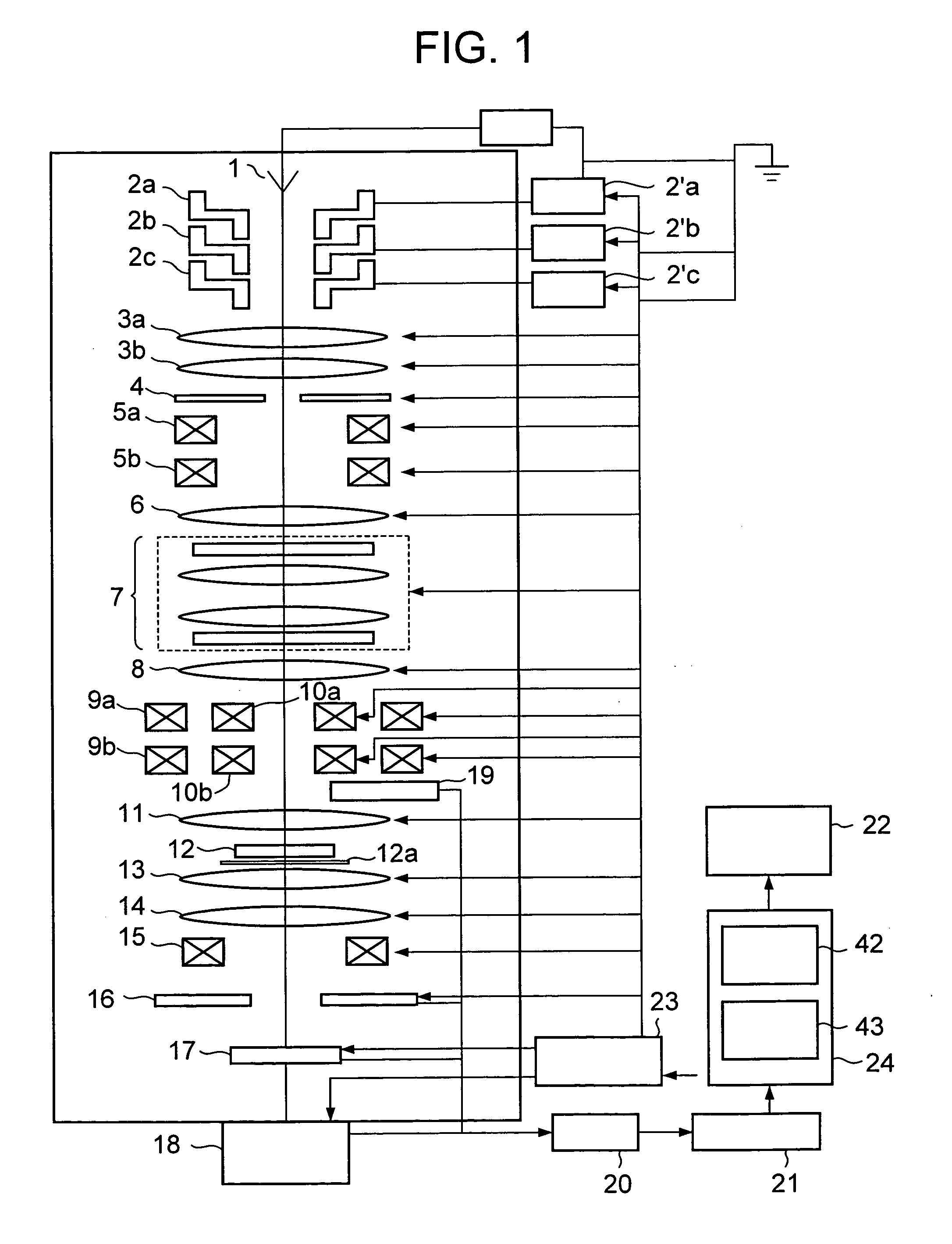 Apparatus and adjusting method for a scanning transmission electron microscope