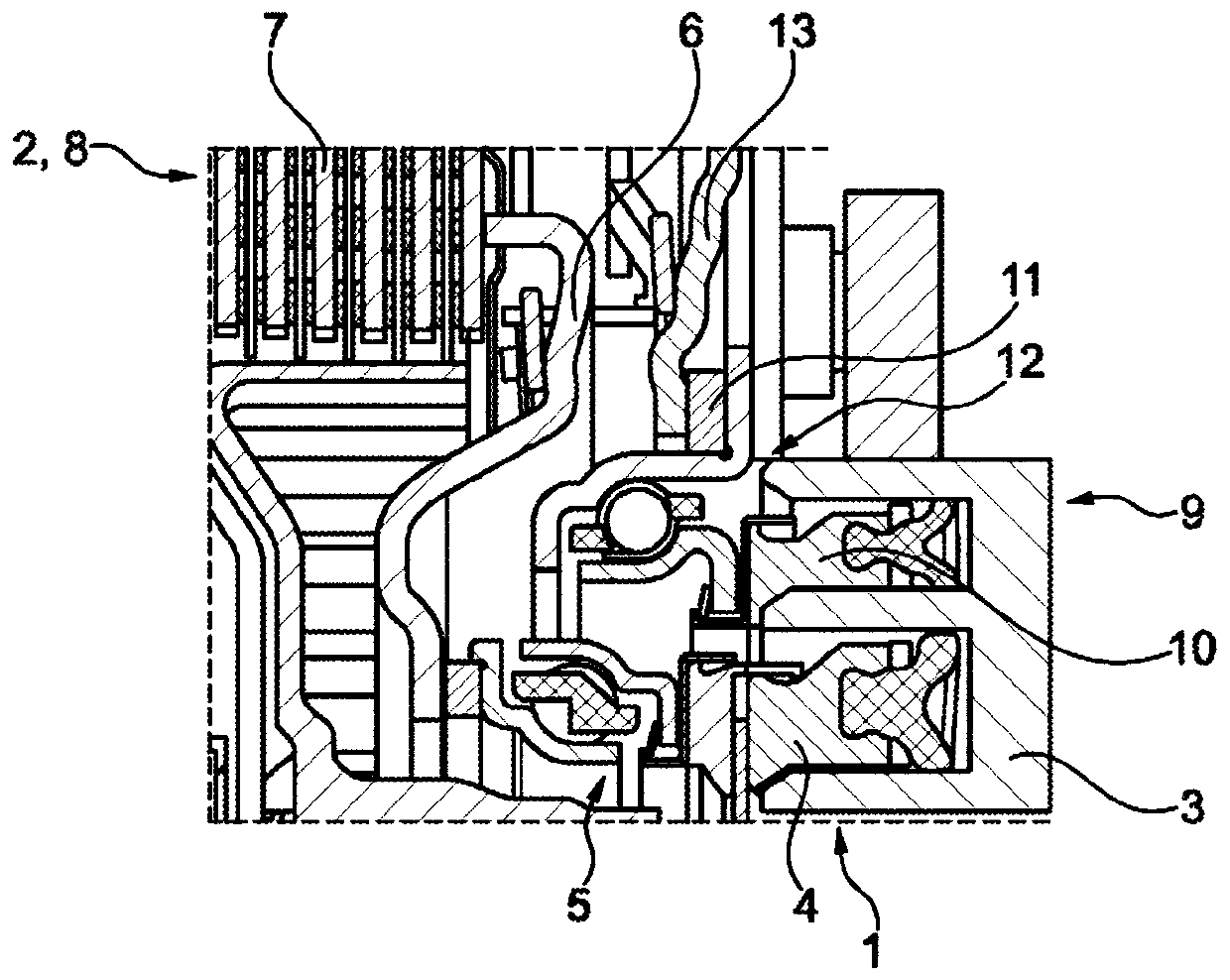 Slave cylinder with height-adjustable piston and clutch with slave cylinder