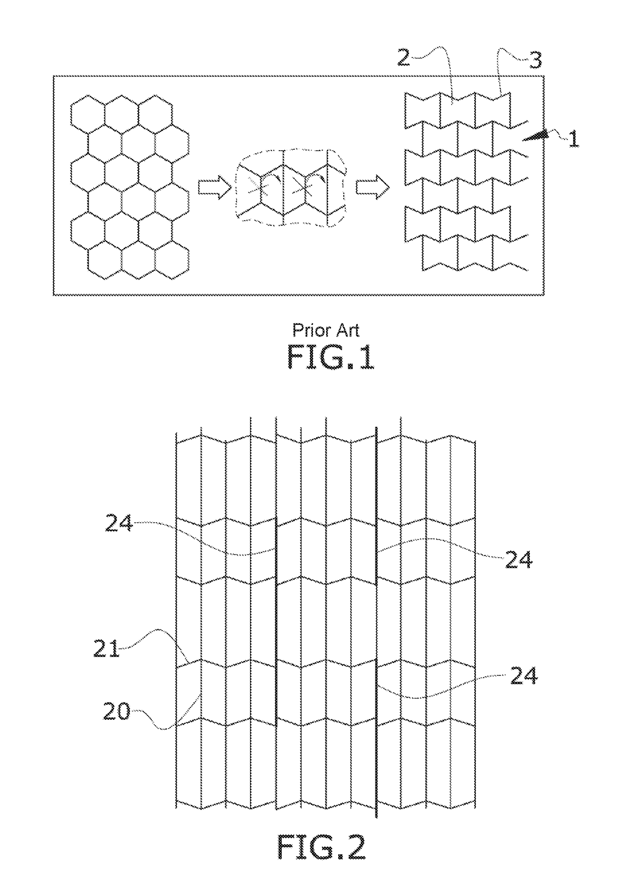 Three dimensional auxetic structure, manufacturing method and tooling