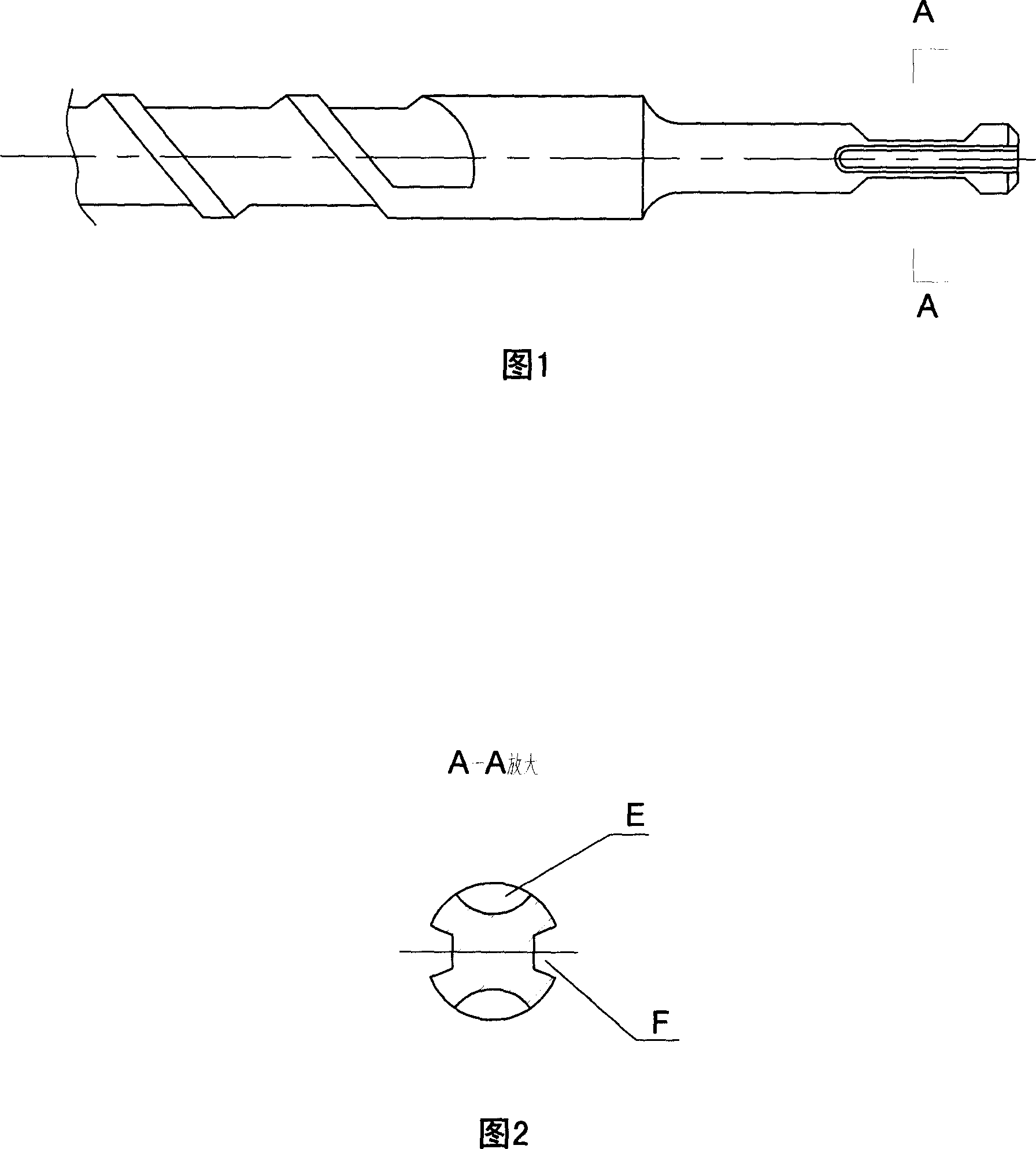 Method and device for processing electric hammer drill shank