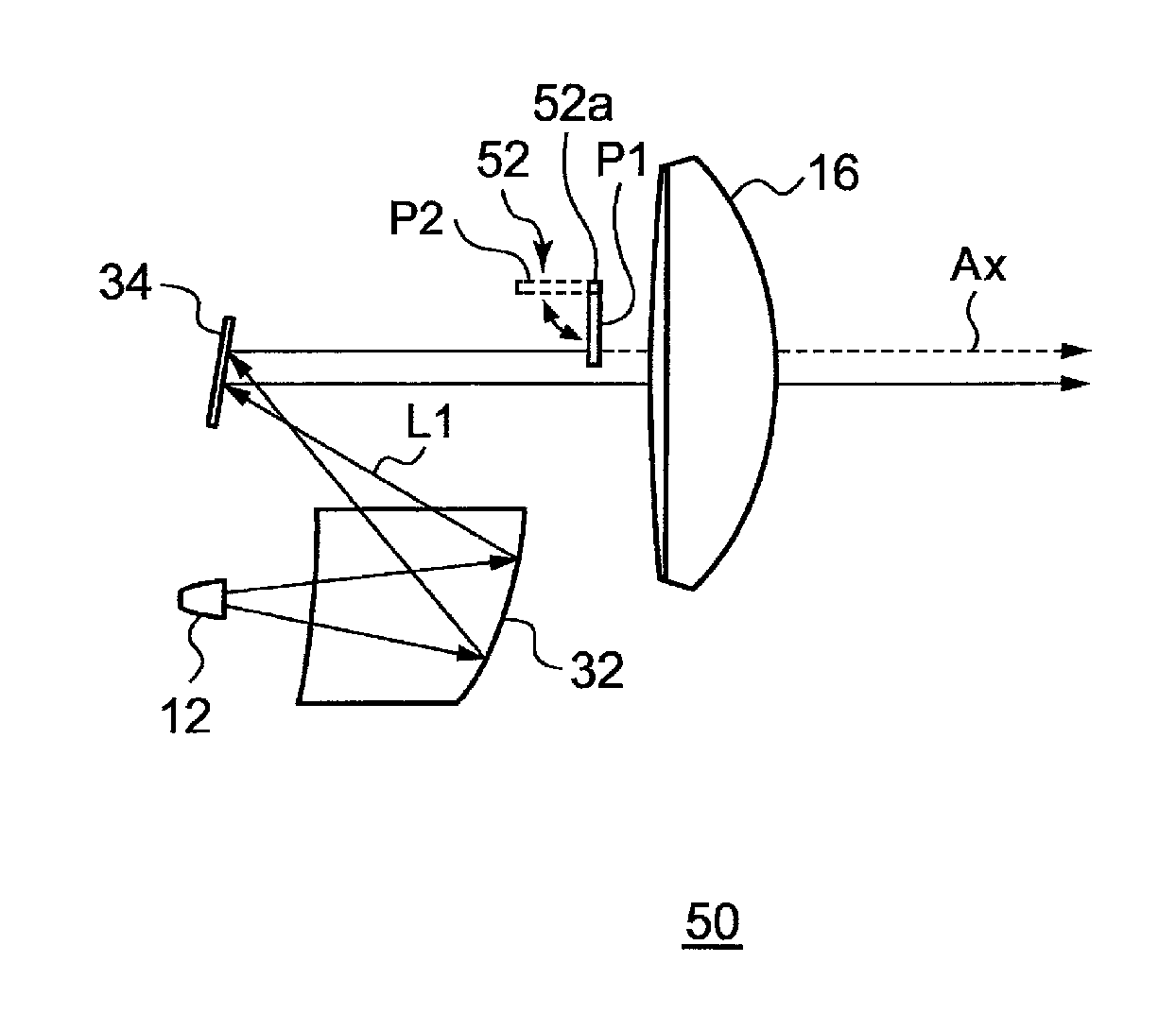 Vehicle lamp having a novel reflective distribution pattern