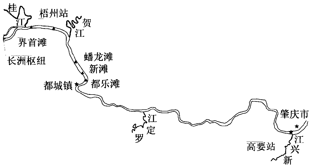 Generation method of design minimum navigable water level for runoff and tidal current transition downstream of hub