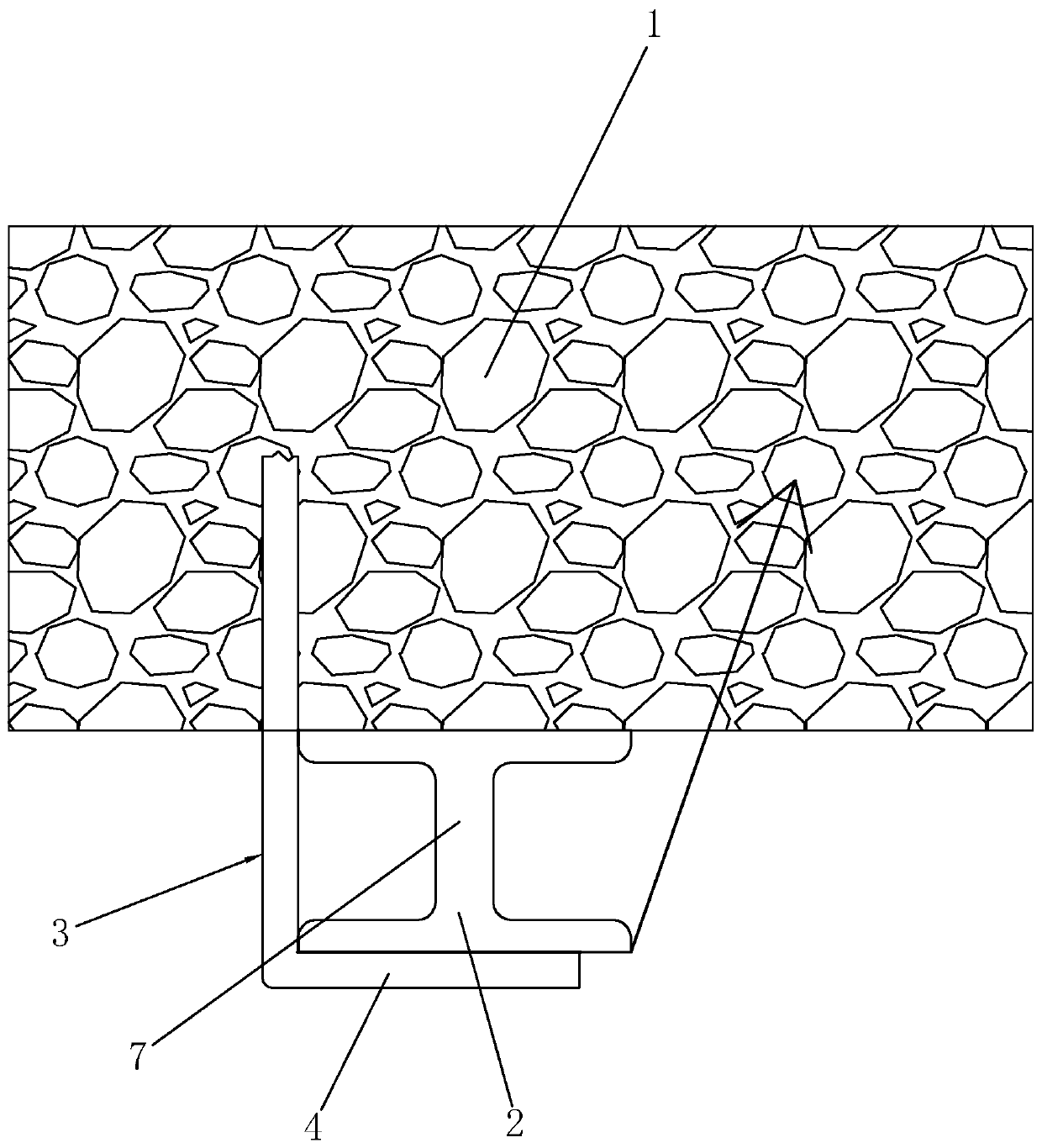 An installation structure of an L-shaped lock foot anchor rod